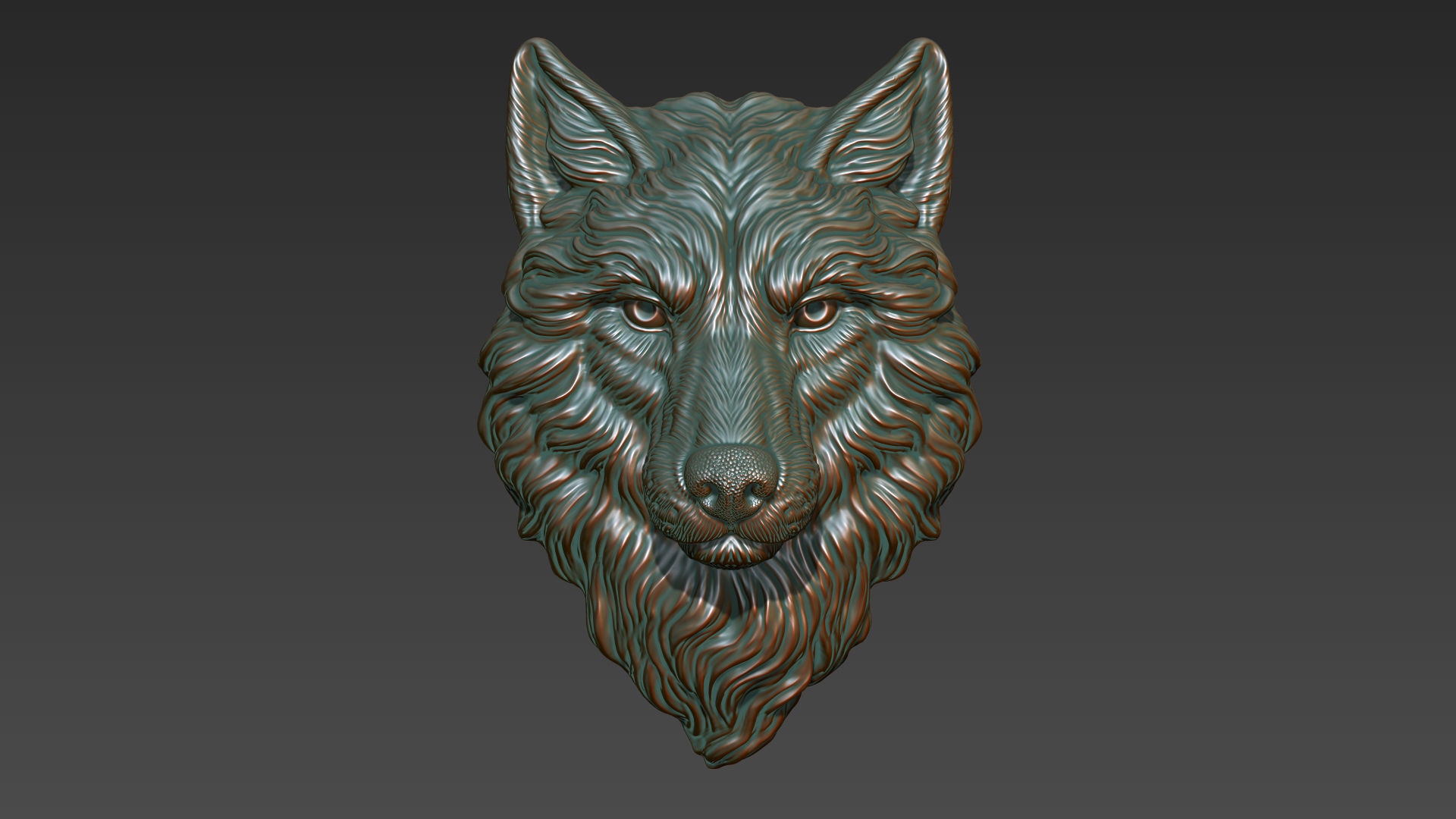 Wolf grim head  3D print model_9