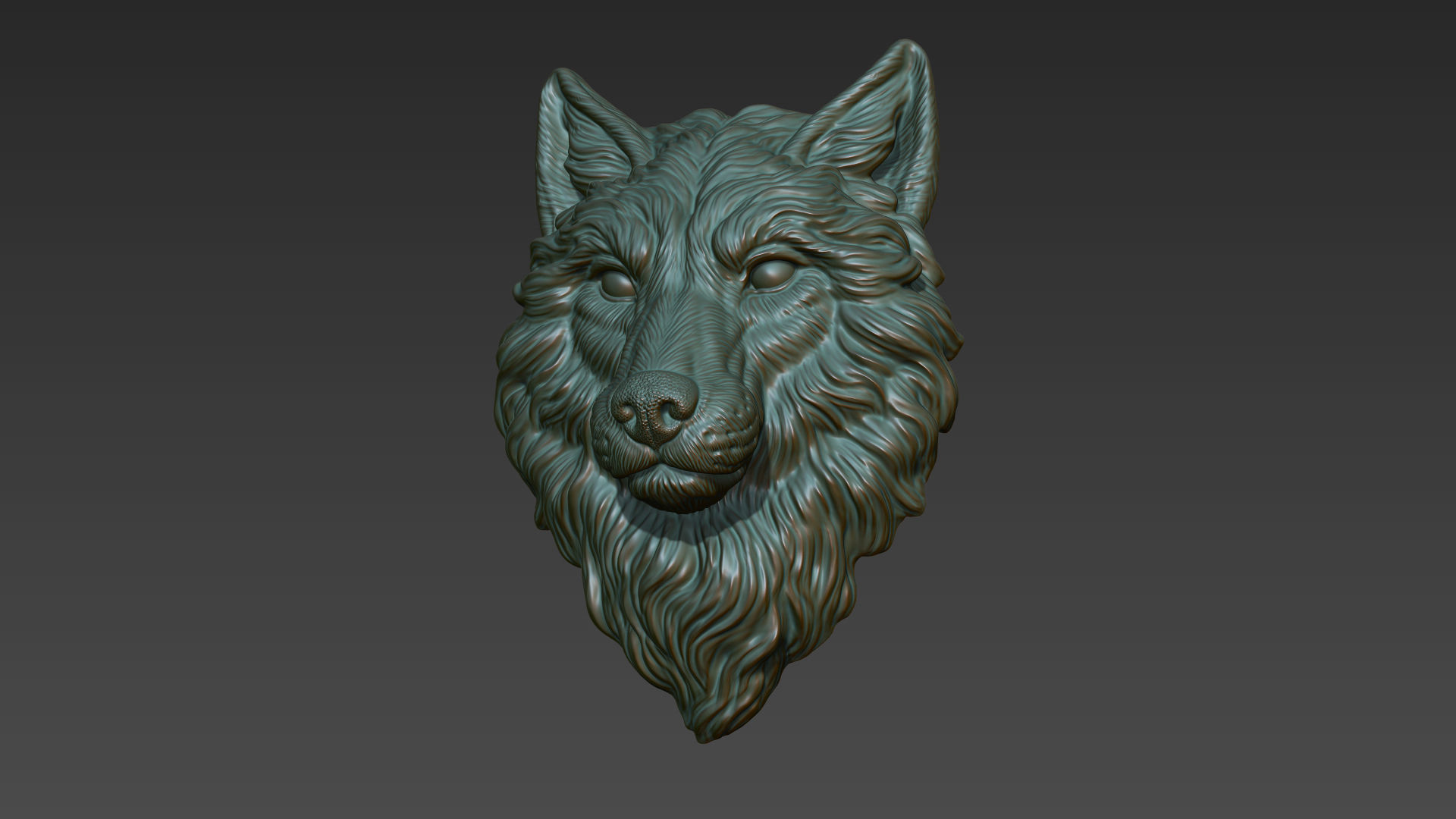 Wolf grim head  3D print model_16