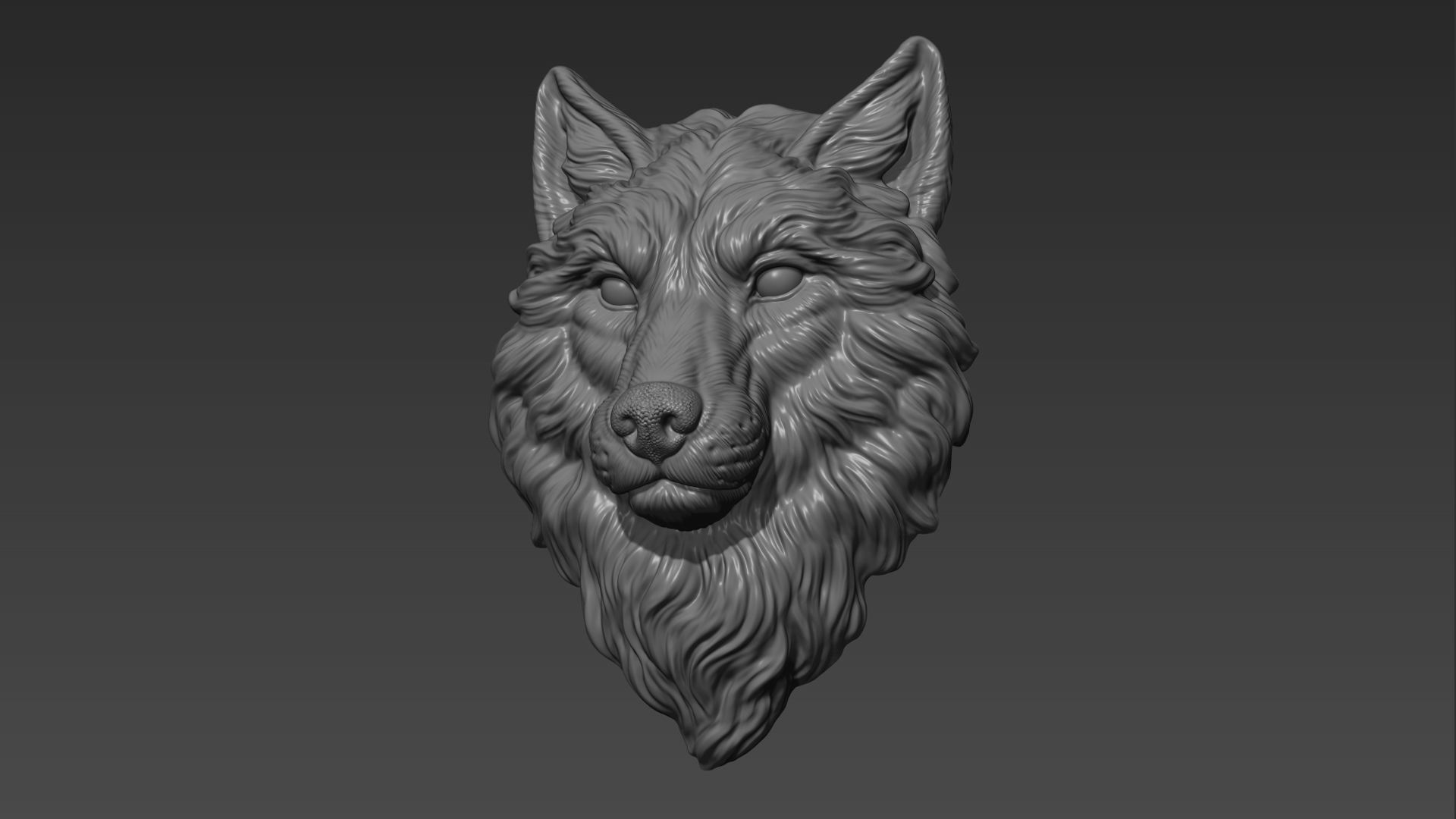 Wolf grim head  3D print model_15