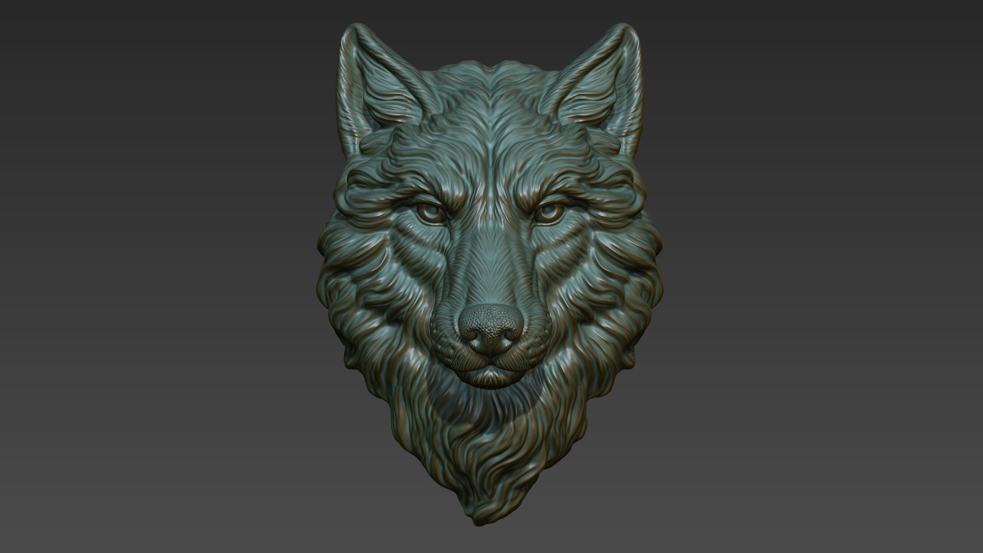 Wolf grim head  3D print model_7
