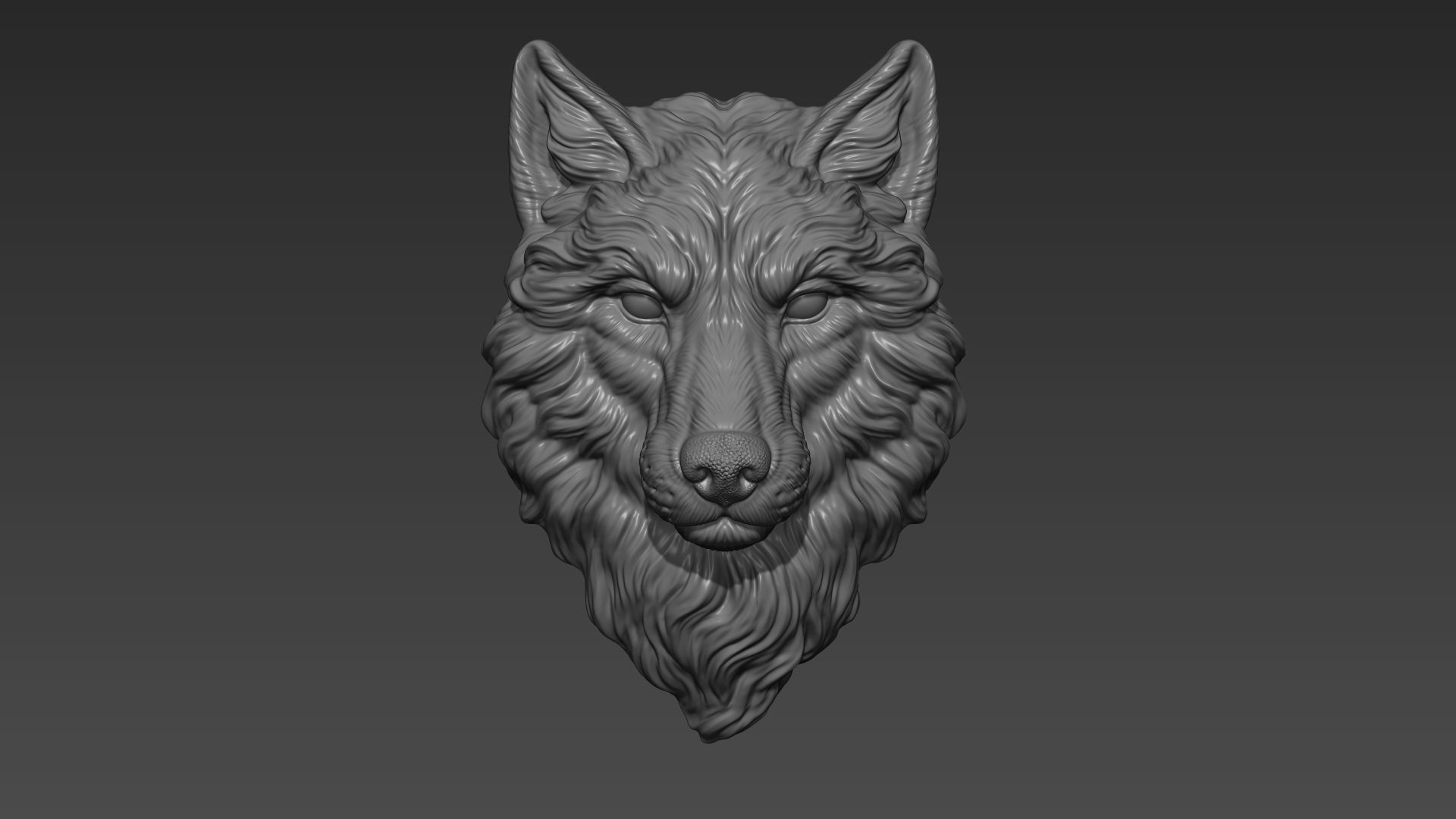Wolf grim head  3D print model_14