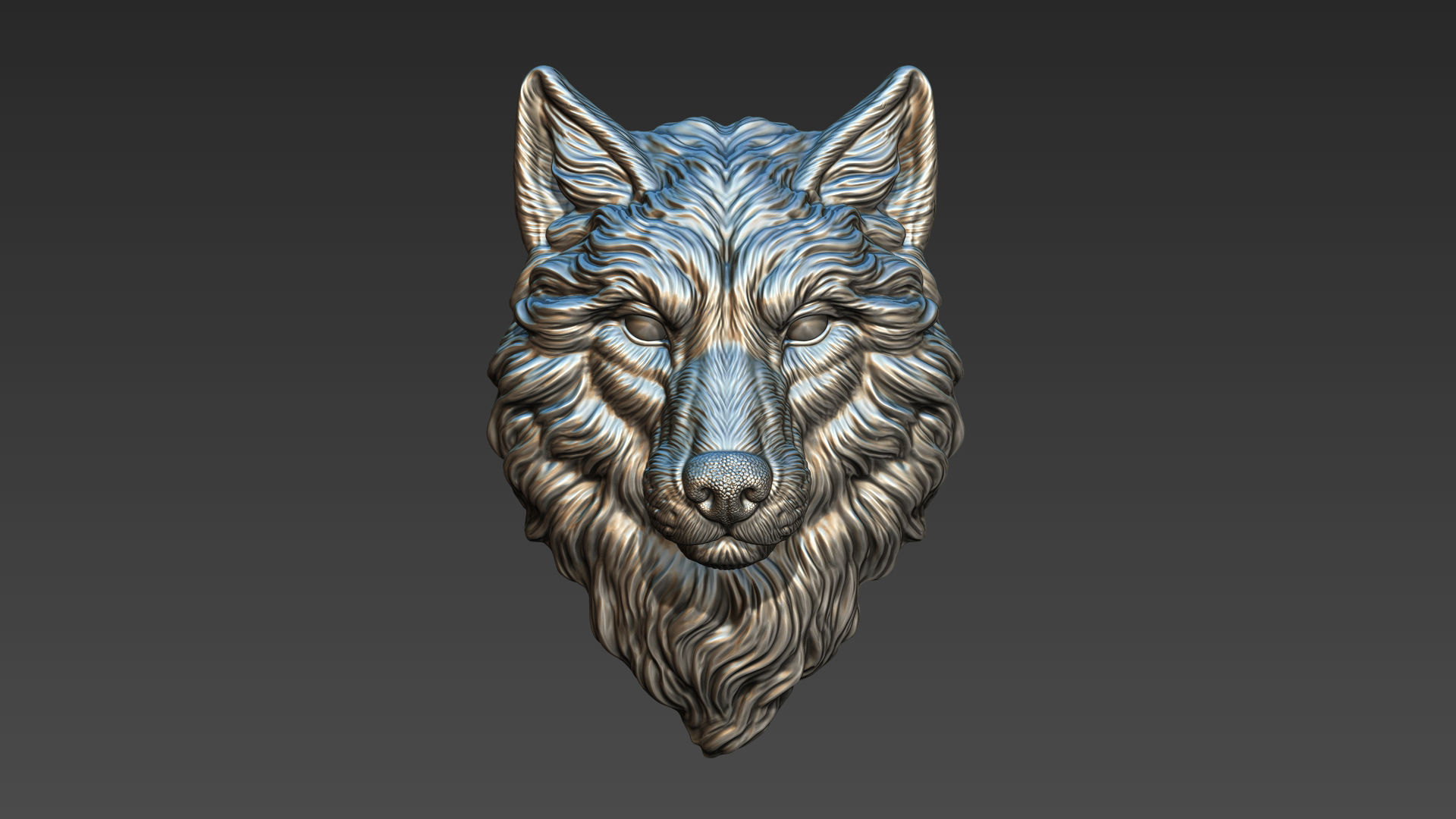 Wolf grim head  3D print model_18