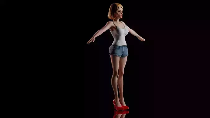 3d female fully rigged  3D model