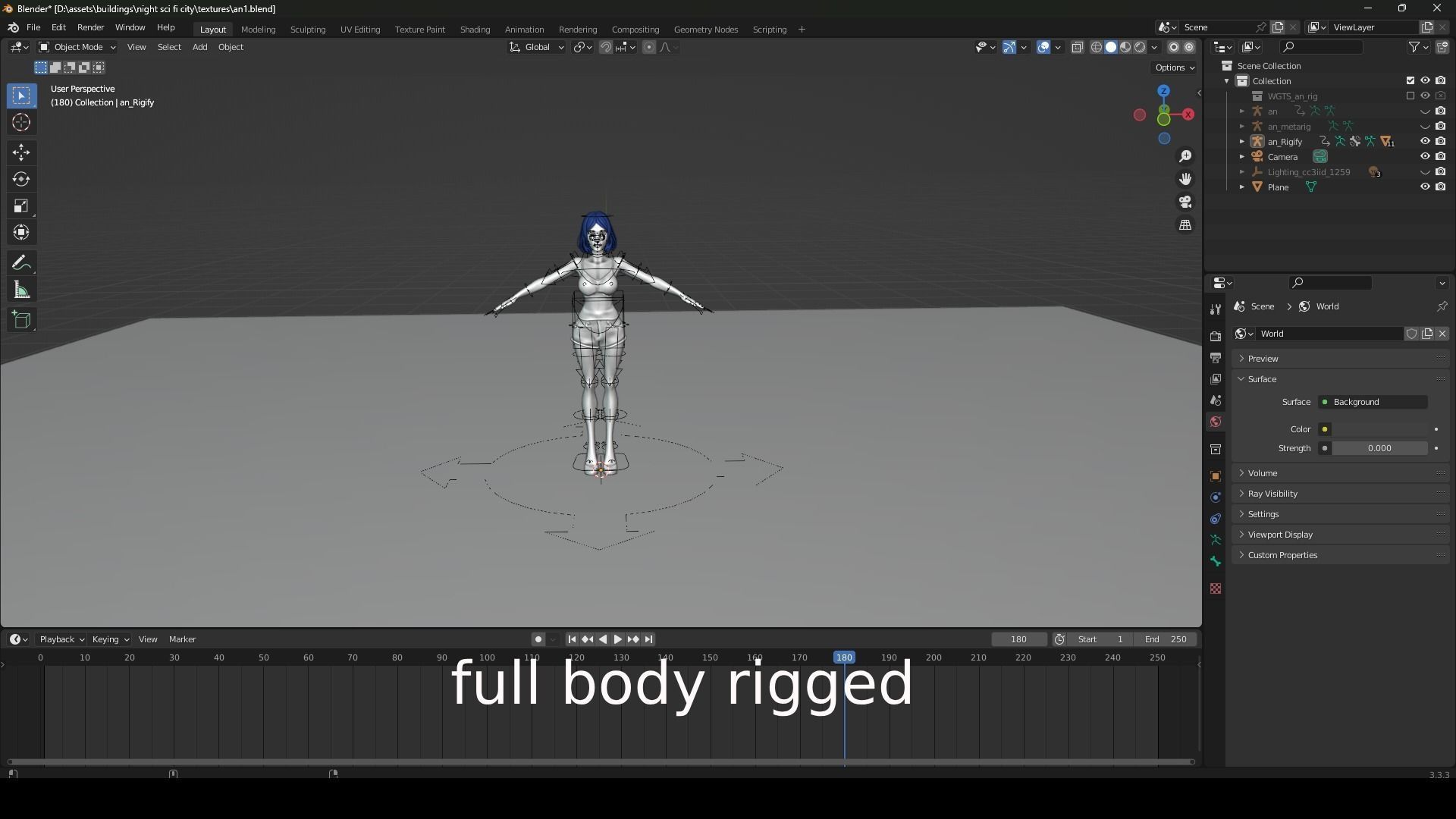3d female fully rigged  3D model_3
