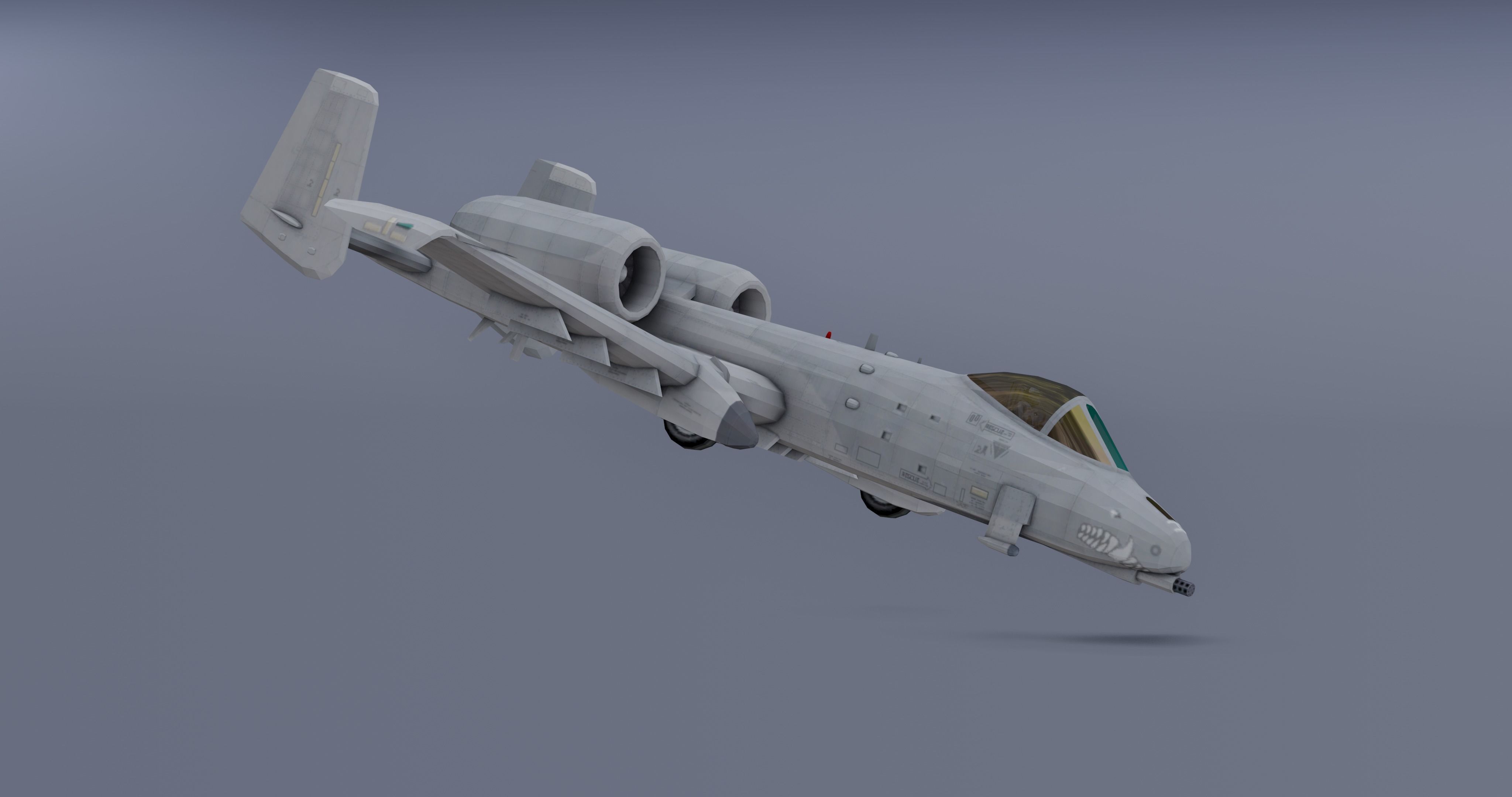 A-10Thunderbolt v2 - fighter jet  Low-poly 3D model_8