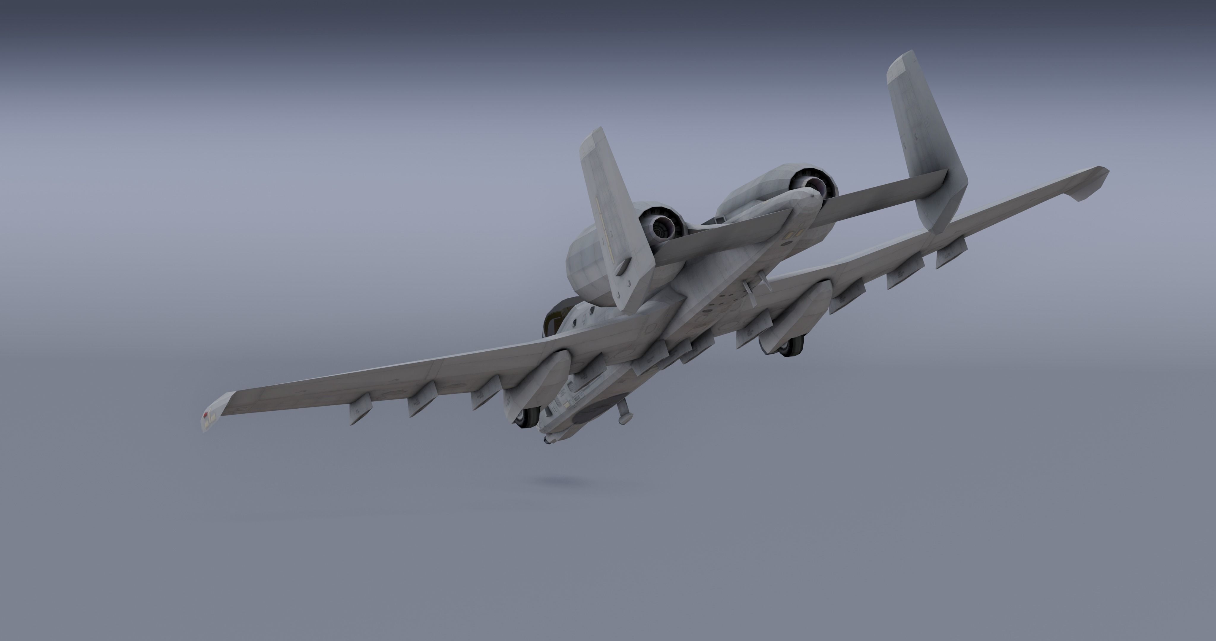 A-10Thunderbolt v2 - fighter jet  Low-poly 3D model_13