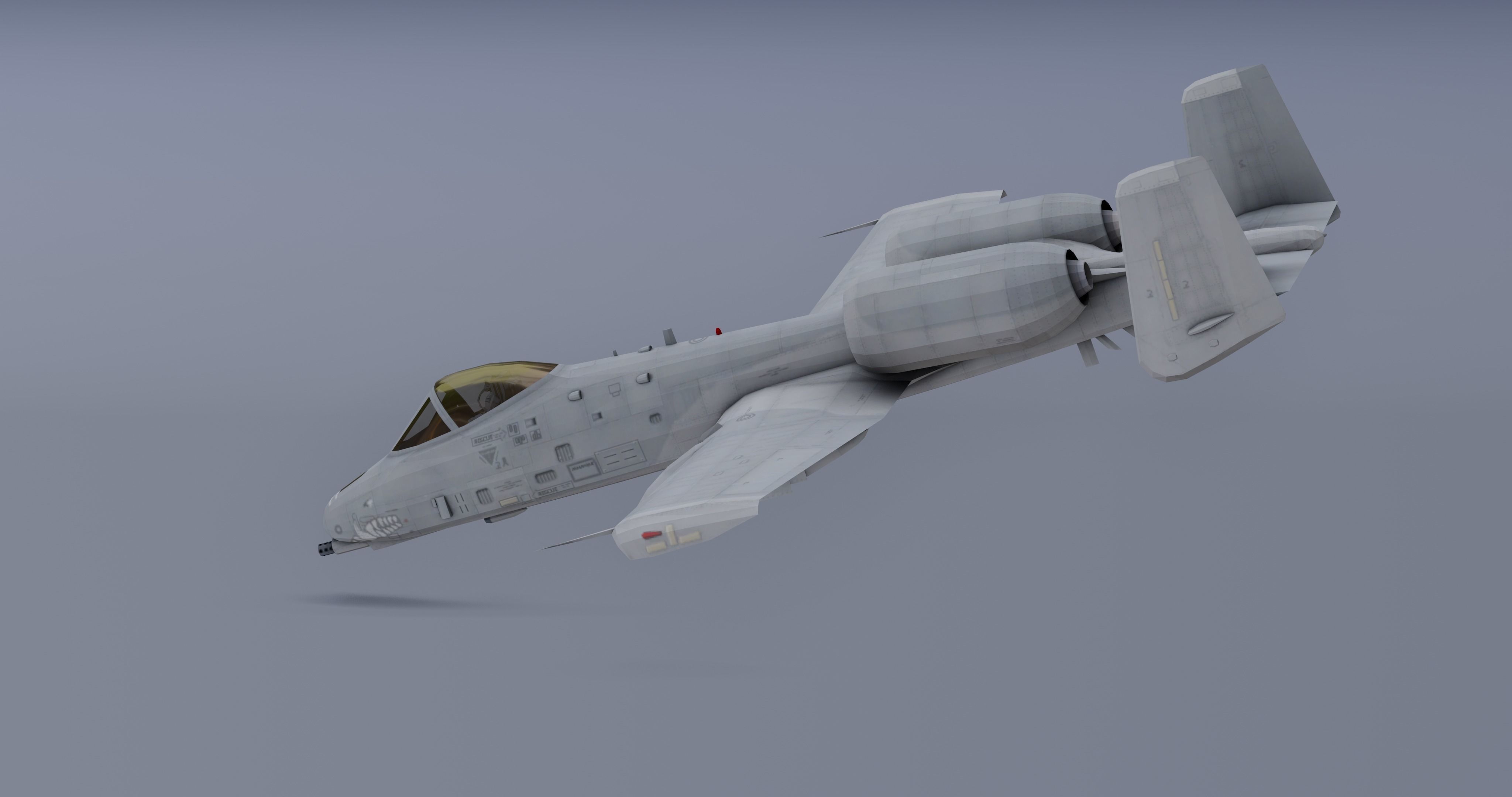 A-10Thunderbolt v2 - fighter jet  Low-poly 3D model_4
