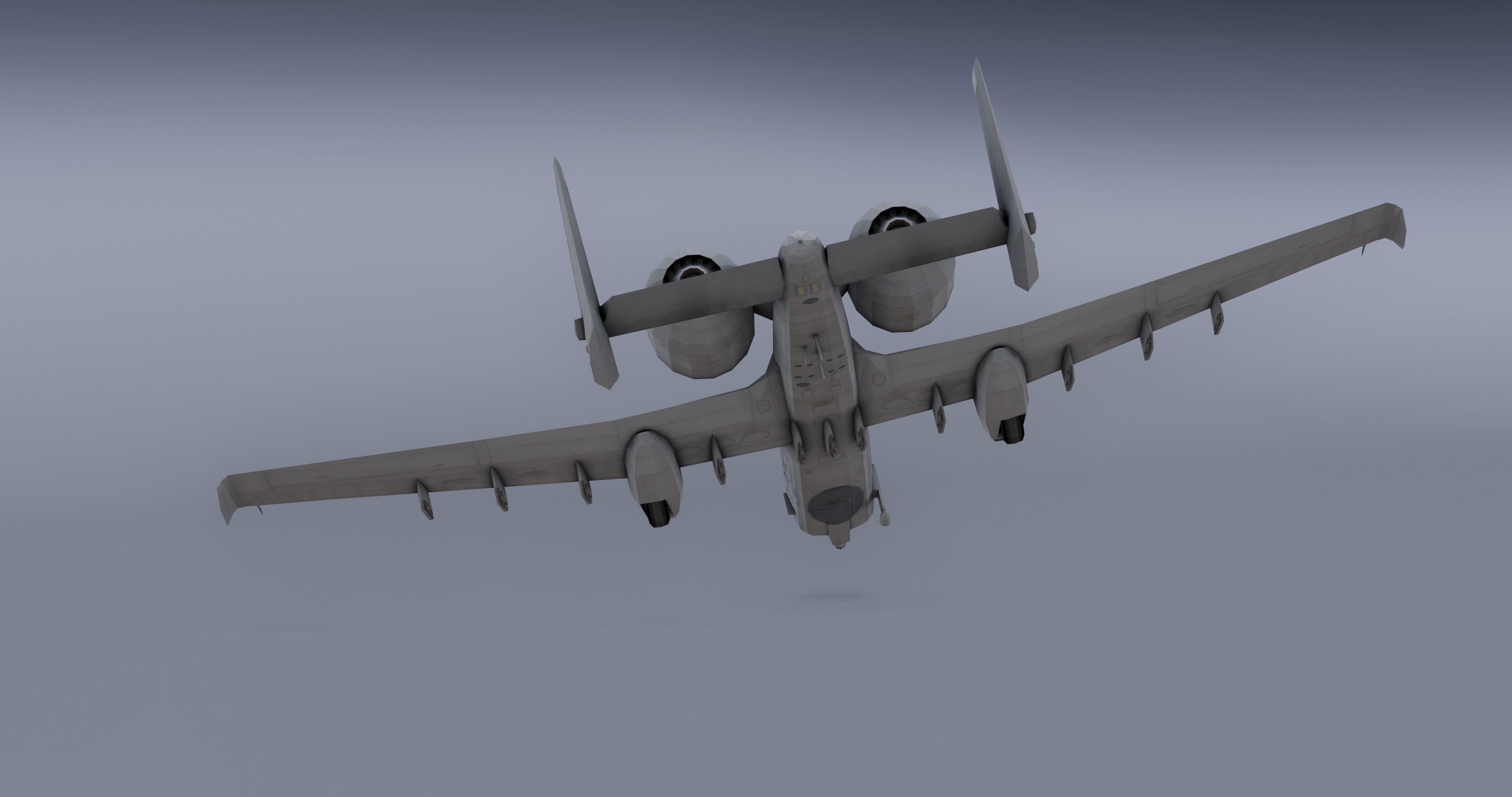 A-10Thunderbolt v2 - fighter jet  Low-poly 3D model_12