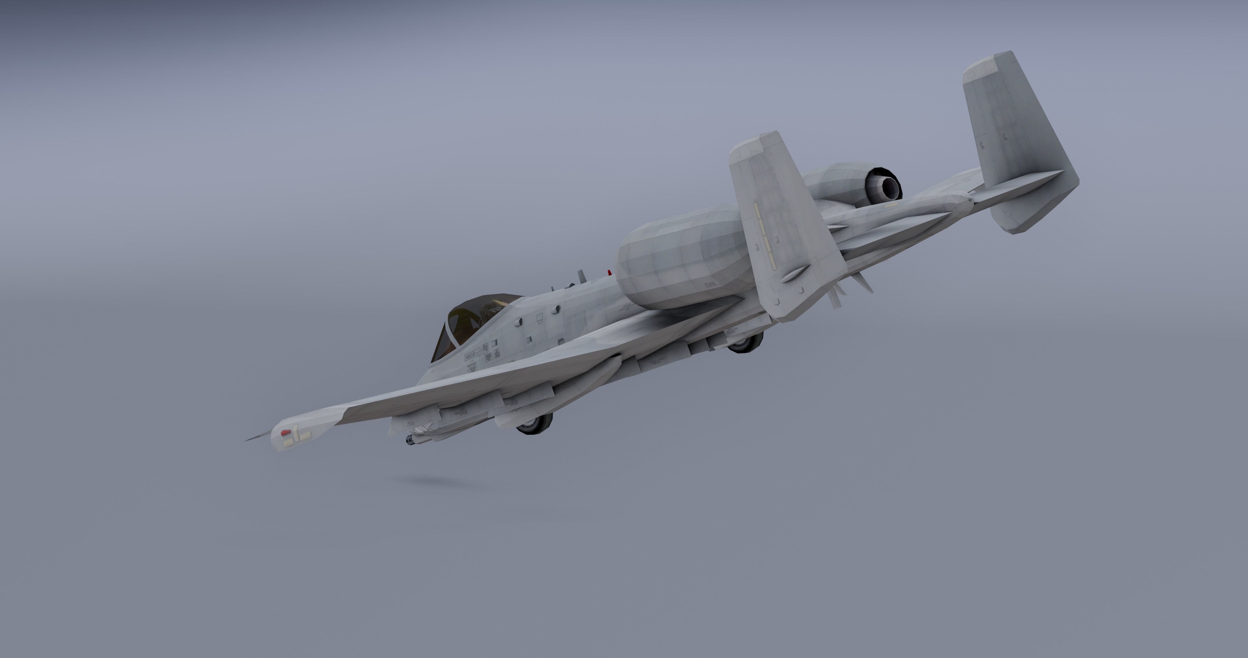 A-10Thunderbolt v2 - fighter jet  Low-poly 3D model_2
