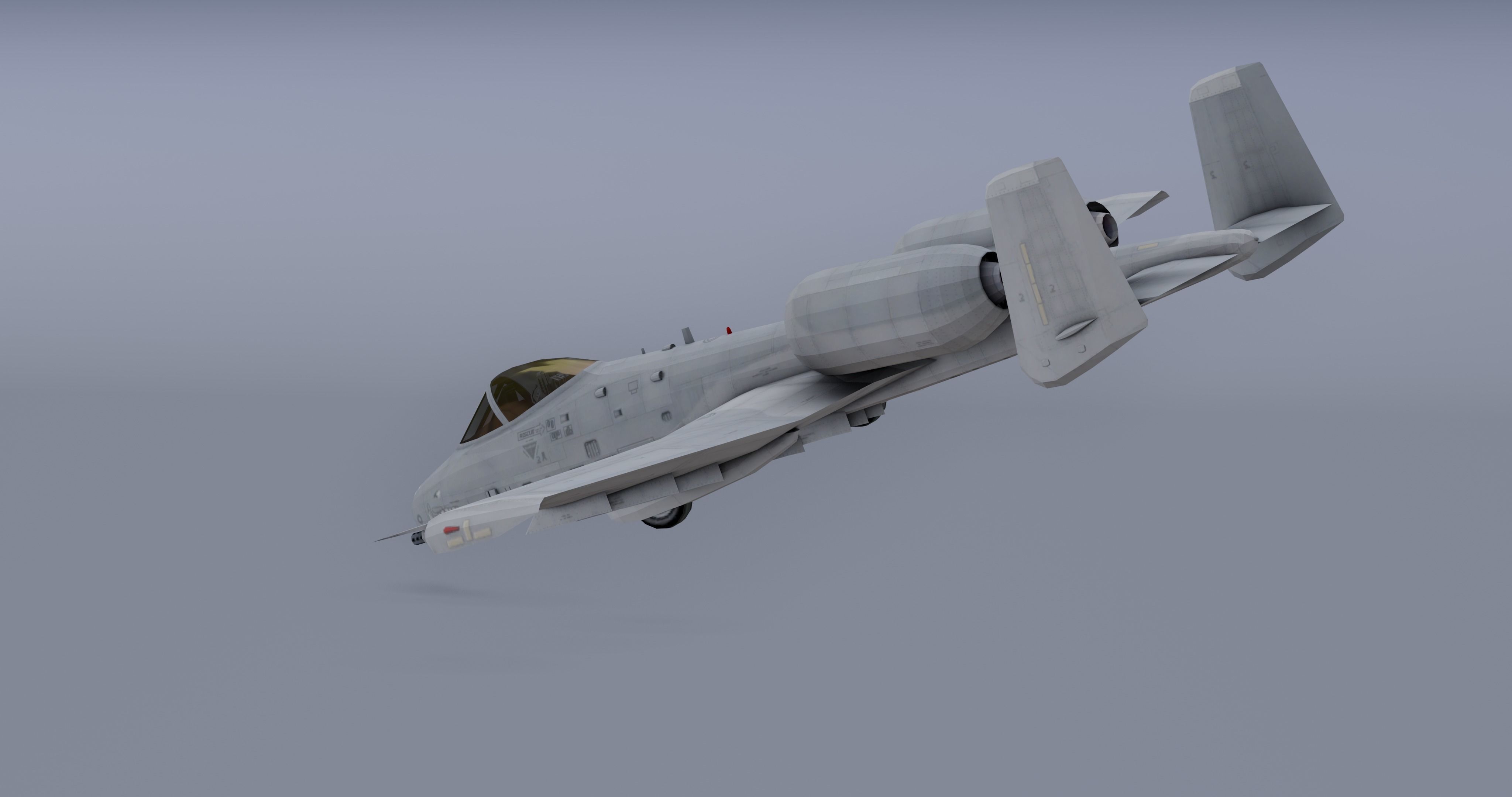 A-10Thunderbolt v2 - fighter jet  Low-poly 3D model_3
