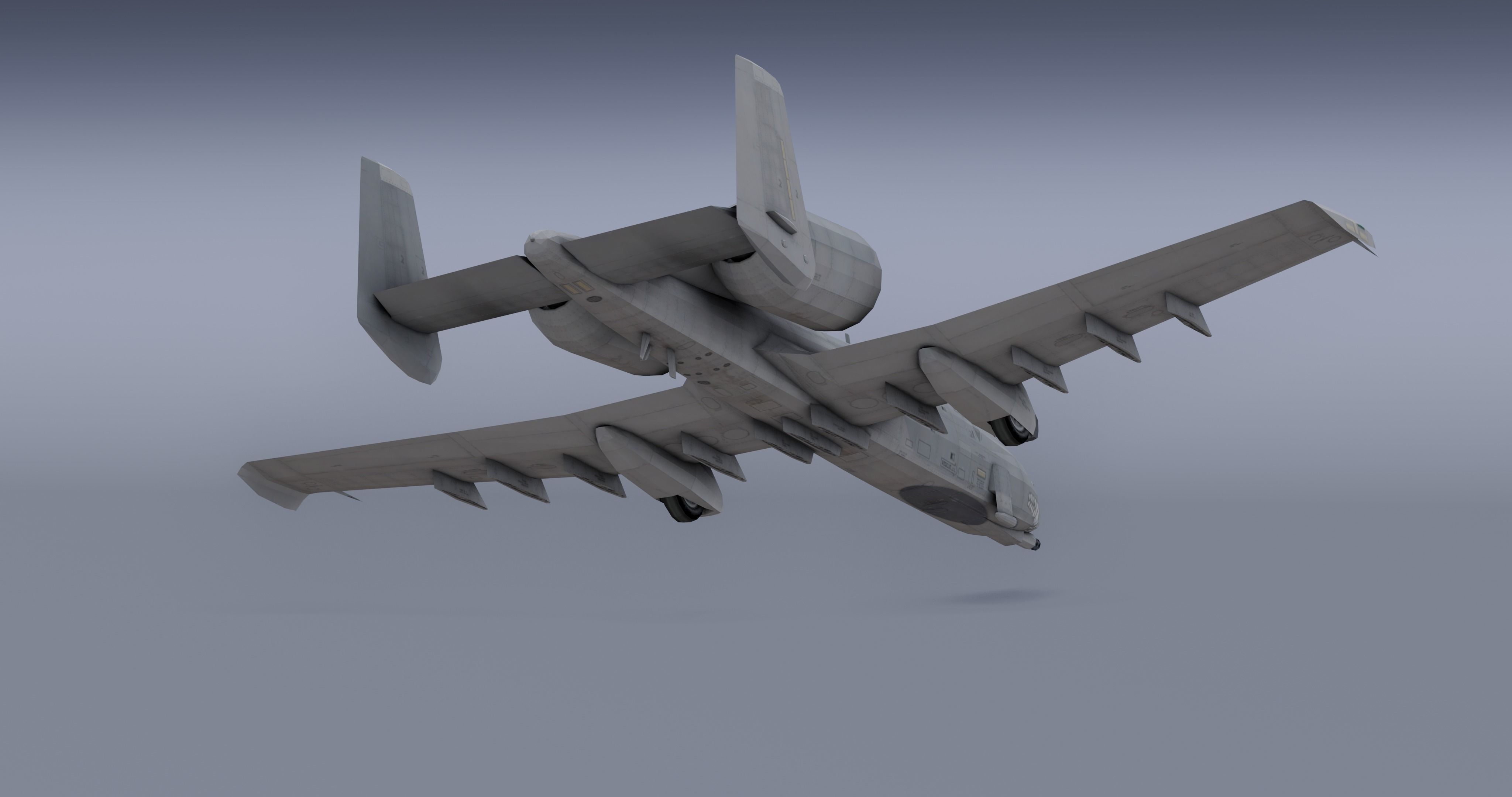 A-10Thunderbolt v2 - fighter jet  Low-poly 3D model_11