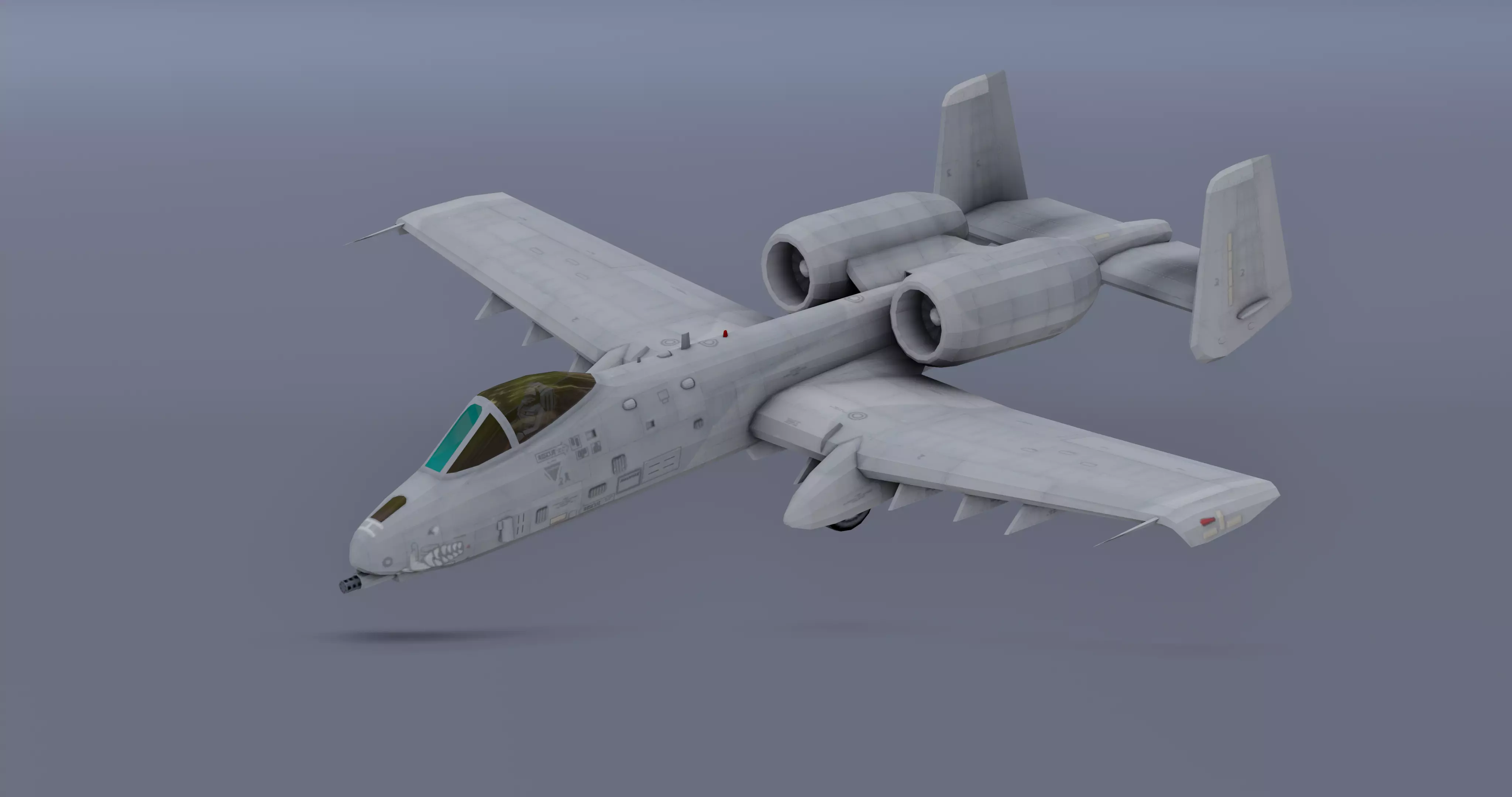A-10Thunderbolt v2 - fighter jet  Low-poly 3D model_0