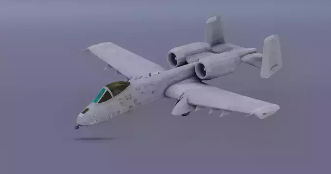 A-10Thunderbolt v2 - fighter jet  Low-poly 3D model
