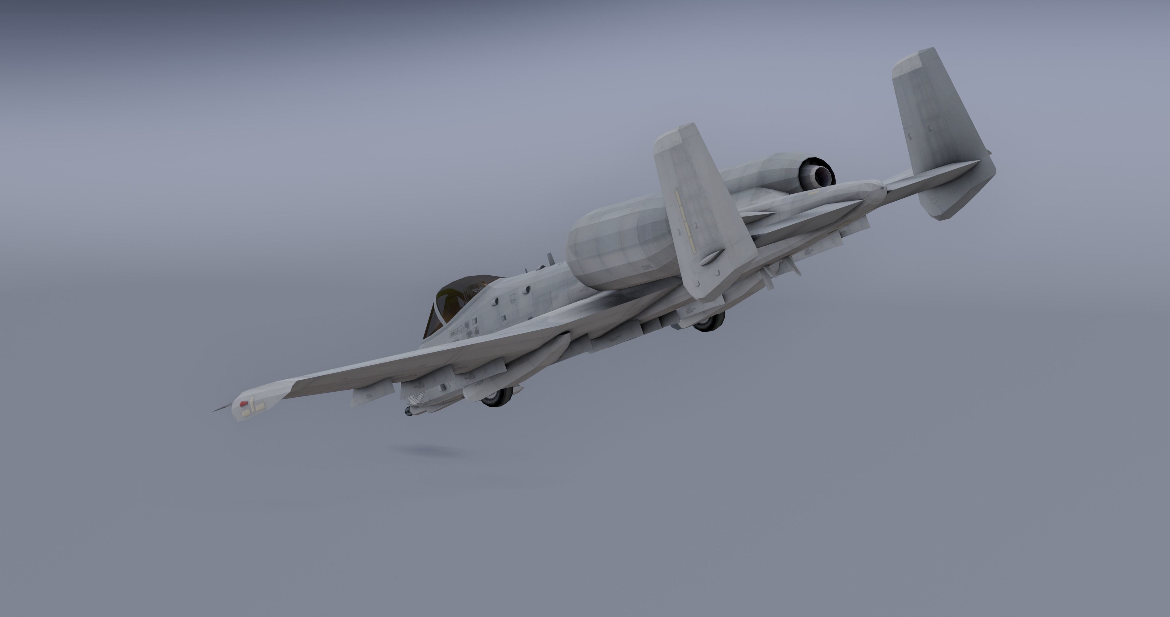 A-10Thunderbolt v2 - fighter jet  Low-poly 3D model_1