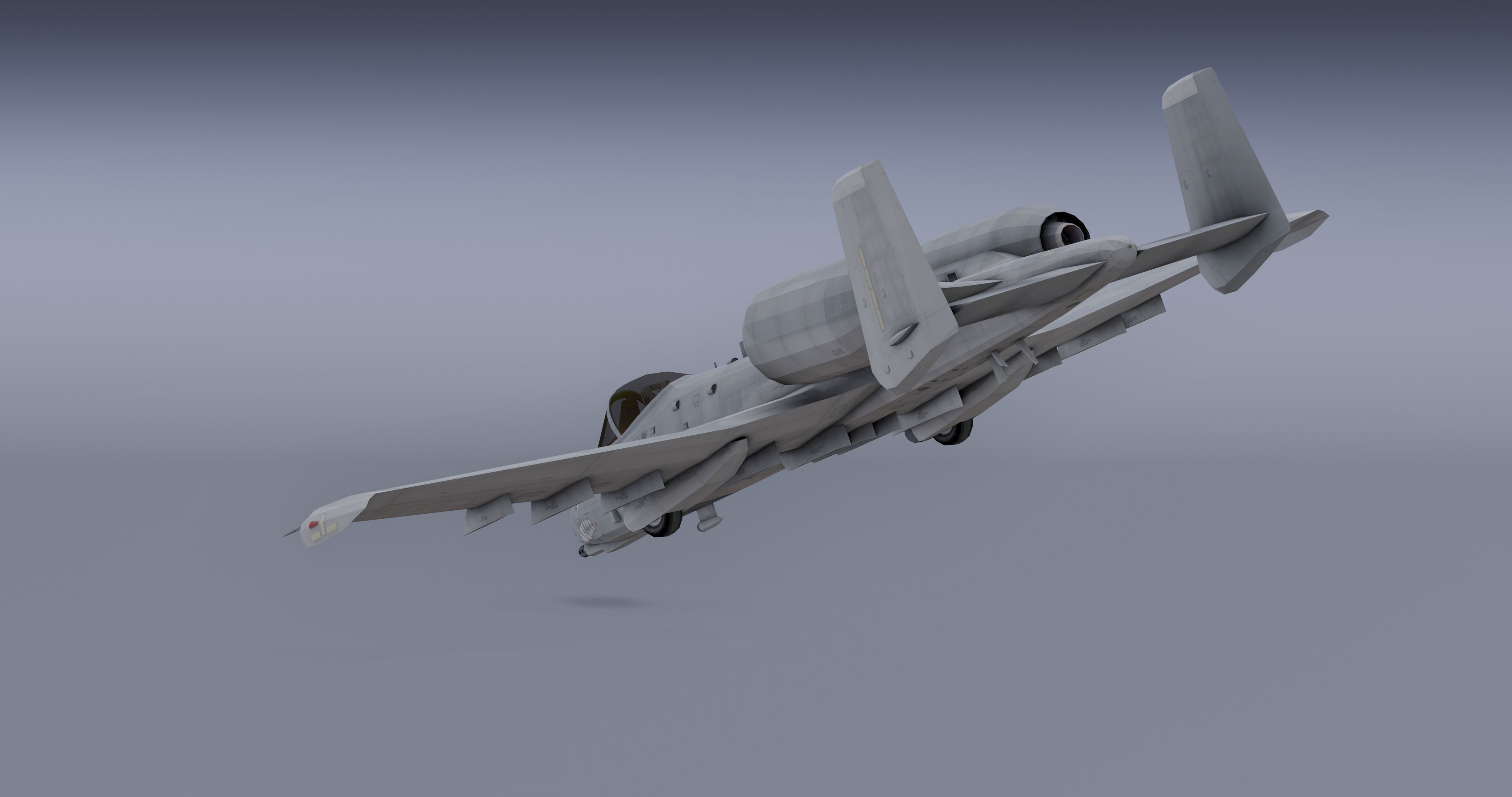 A-10Thunderbolt v2 - fighter jet  Low-poly 3D model_14