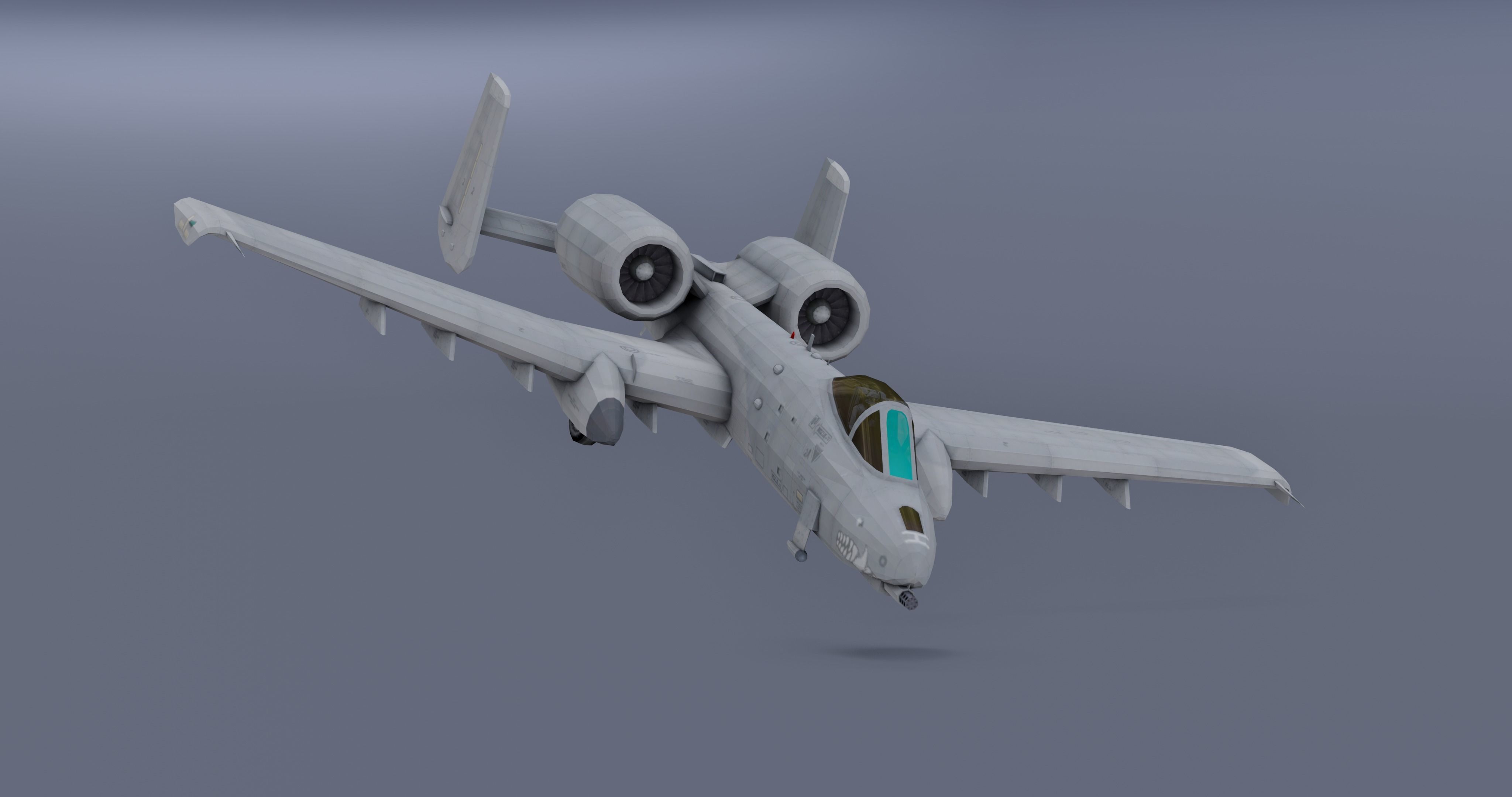 A-10Thunderbolt v2 - fighter jet  Low-poly 3D model_7