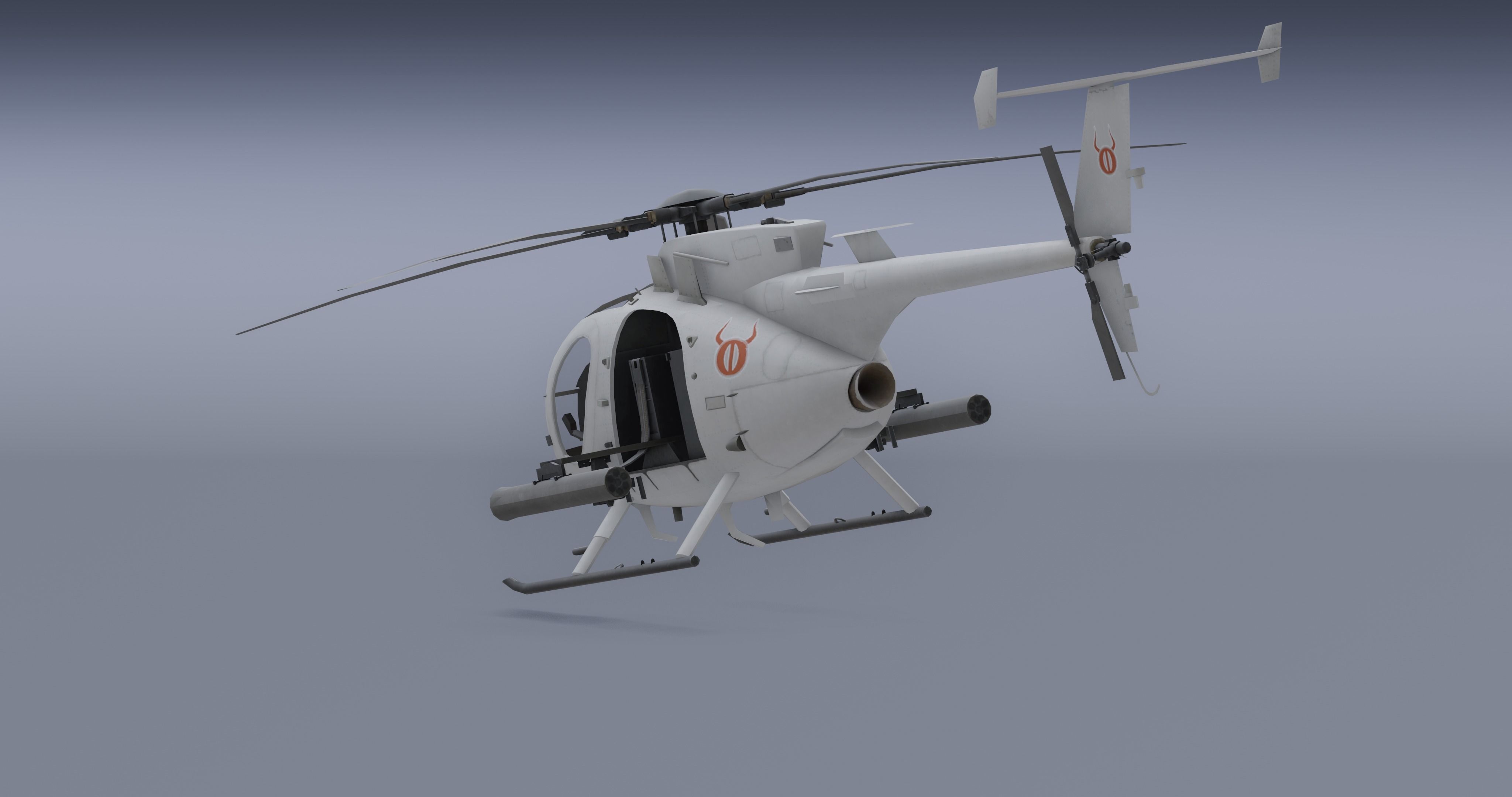 Ah-6j- Helicopter  Low-poly 3D model_14