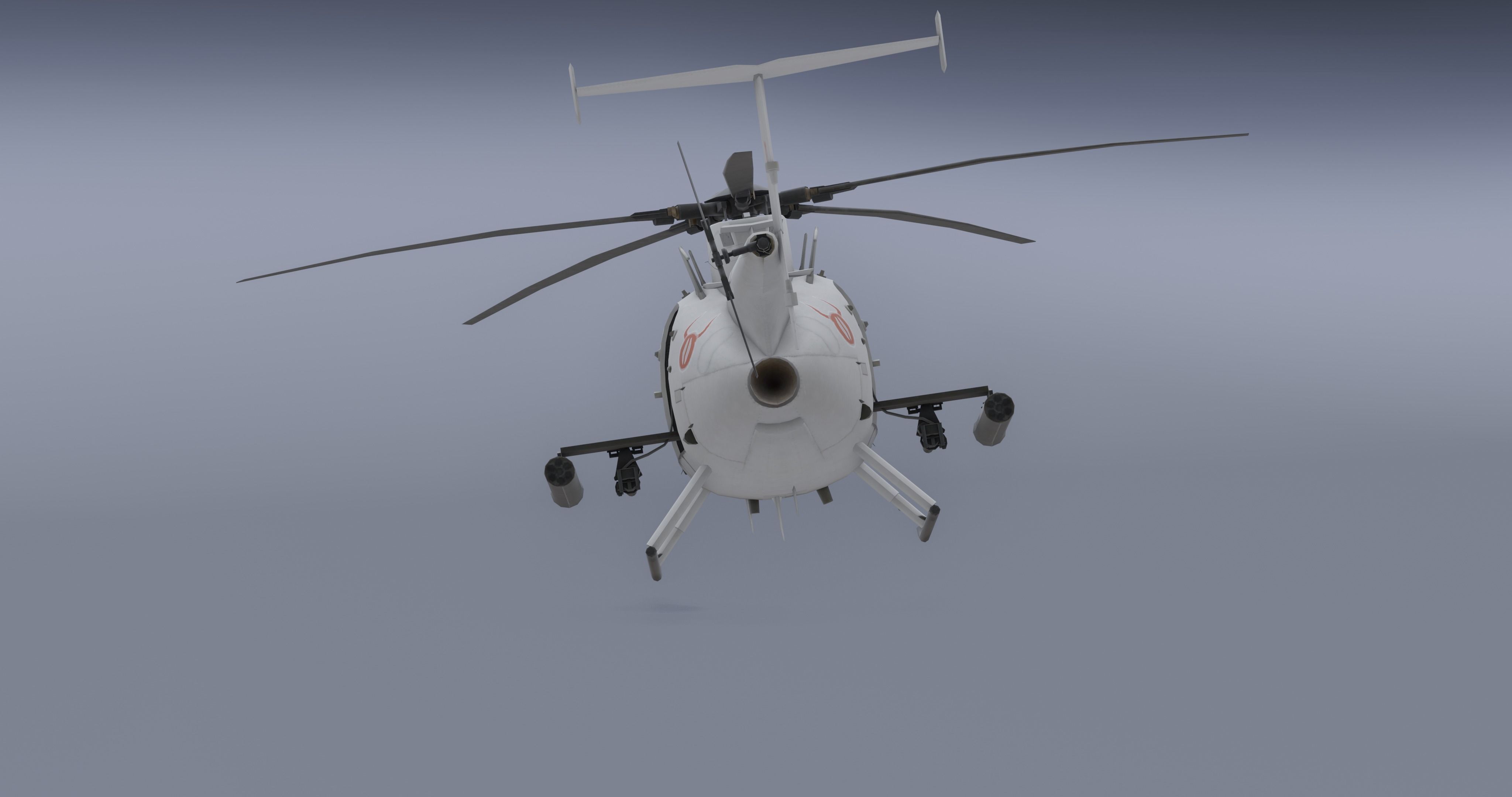 Ah-6j- Helicopter  Low-poly 3D model_12