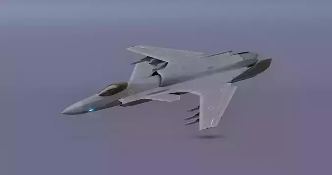 Futuristic Fighter Jet 2099 Low-poly 3D model