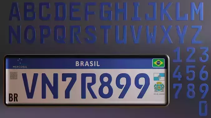 Customizable Brazilian license plate