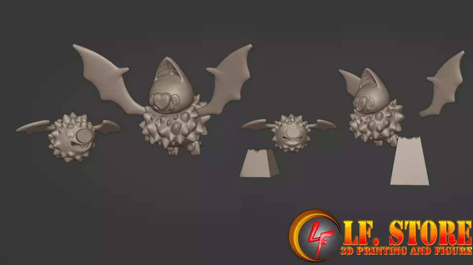 Pokemon Woobat Swoobat 3D model_0