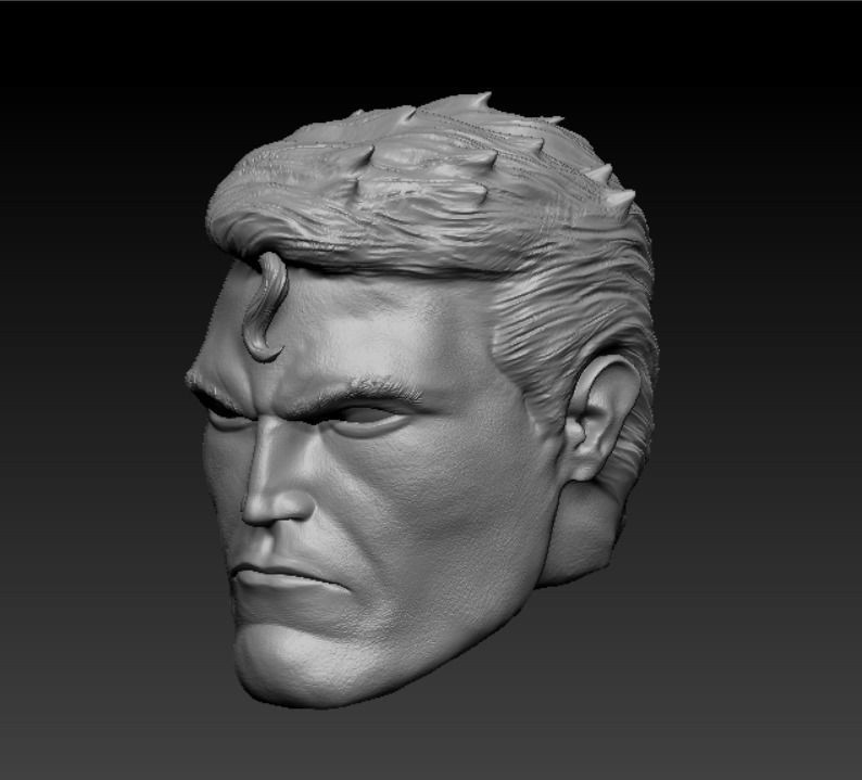 Jim Lee Superman head sculpt for figure 3D print model_2