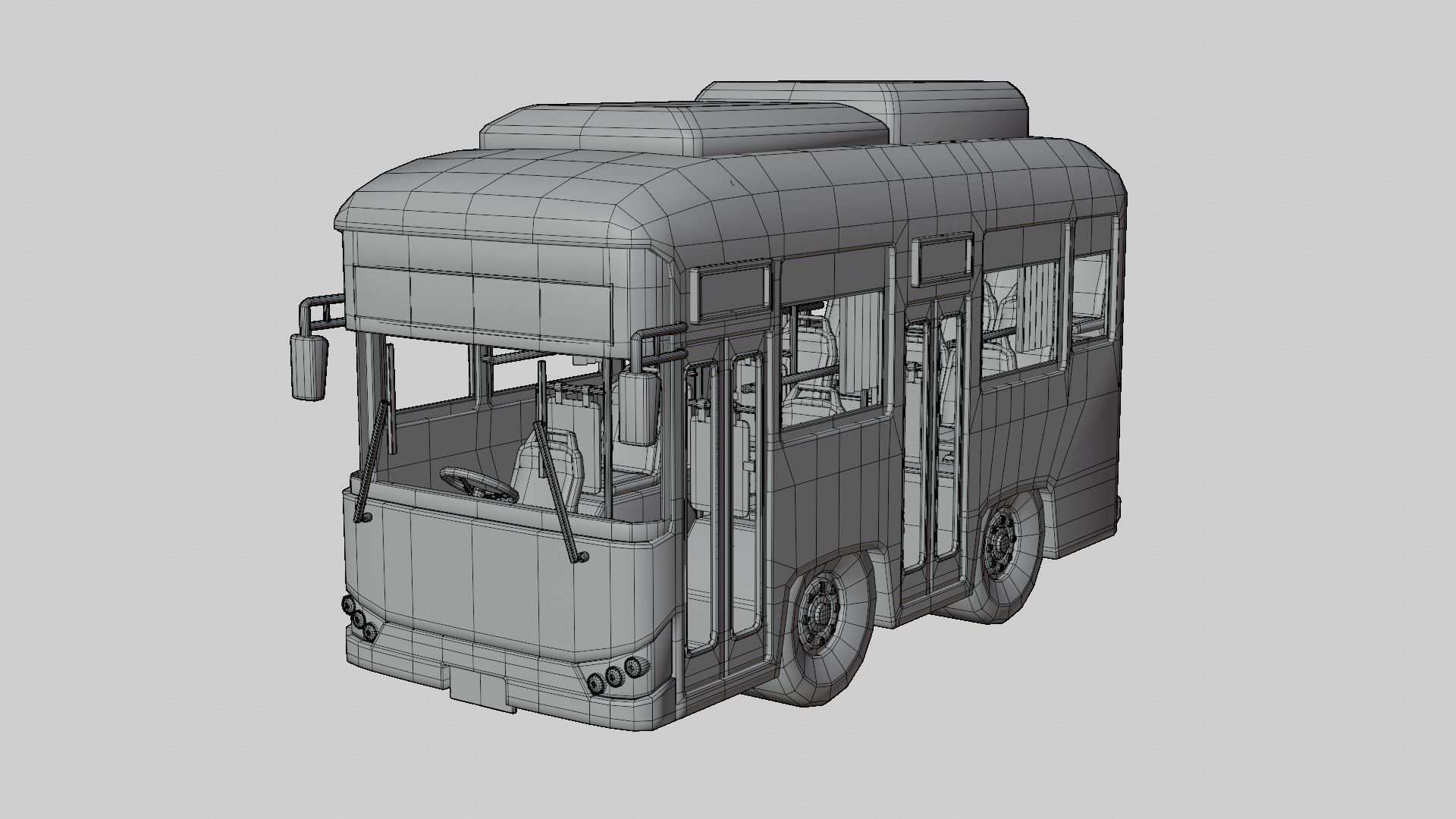 Thai NGV Bus Cartoon 3D model 3D model_2