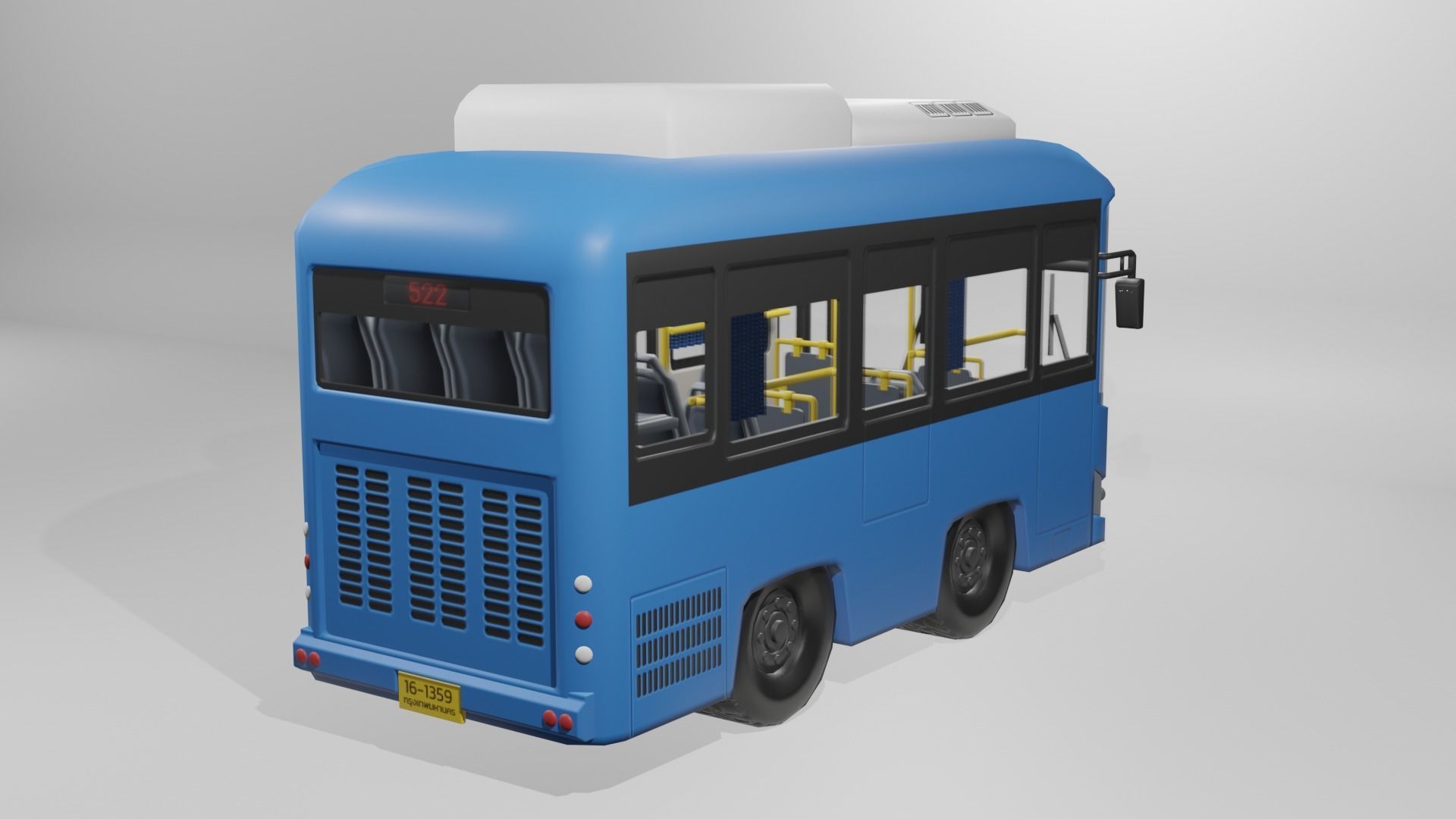 Thai NGV Bus Cartoon 3D model 3D model_7