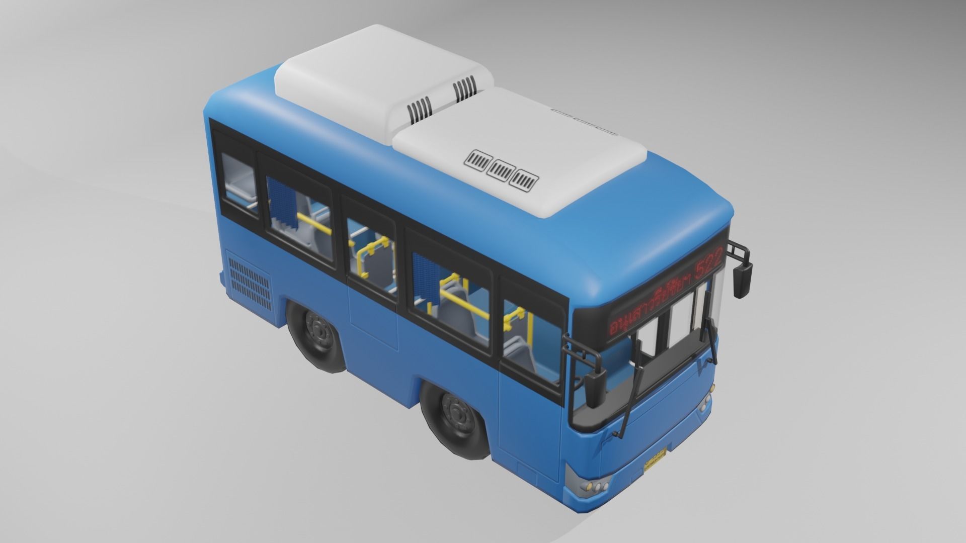 Thai NGV Bus Cartoon 3D model 3D model_13