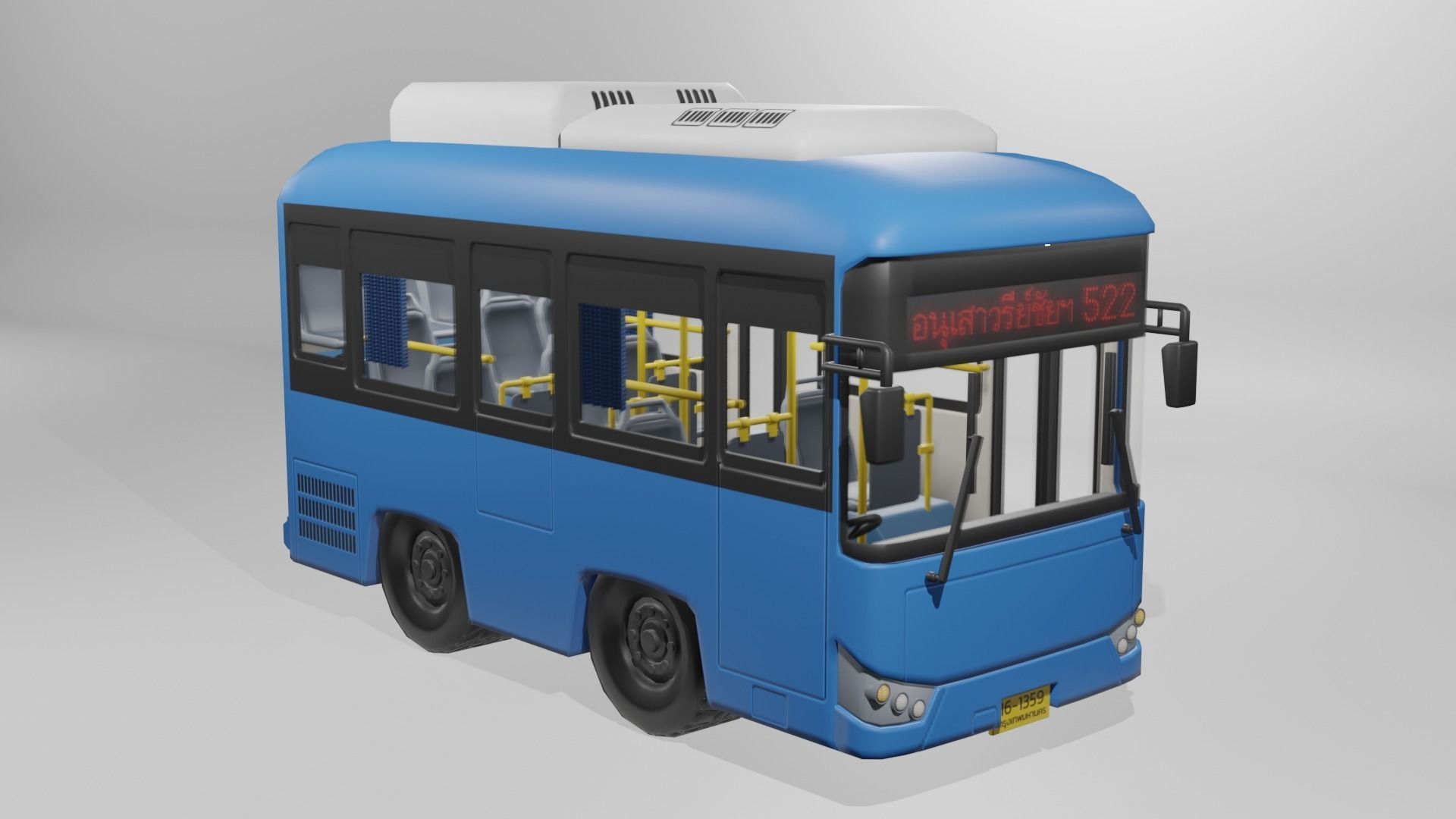Thai NGV Bus Cartoon 3D model 3D model_8