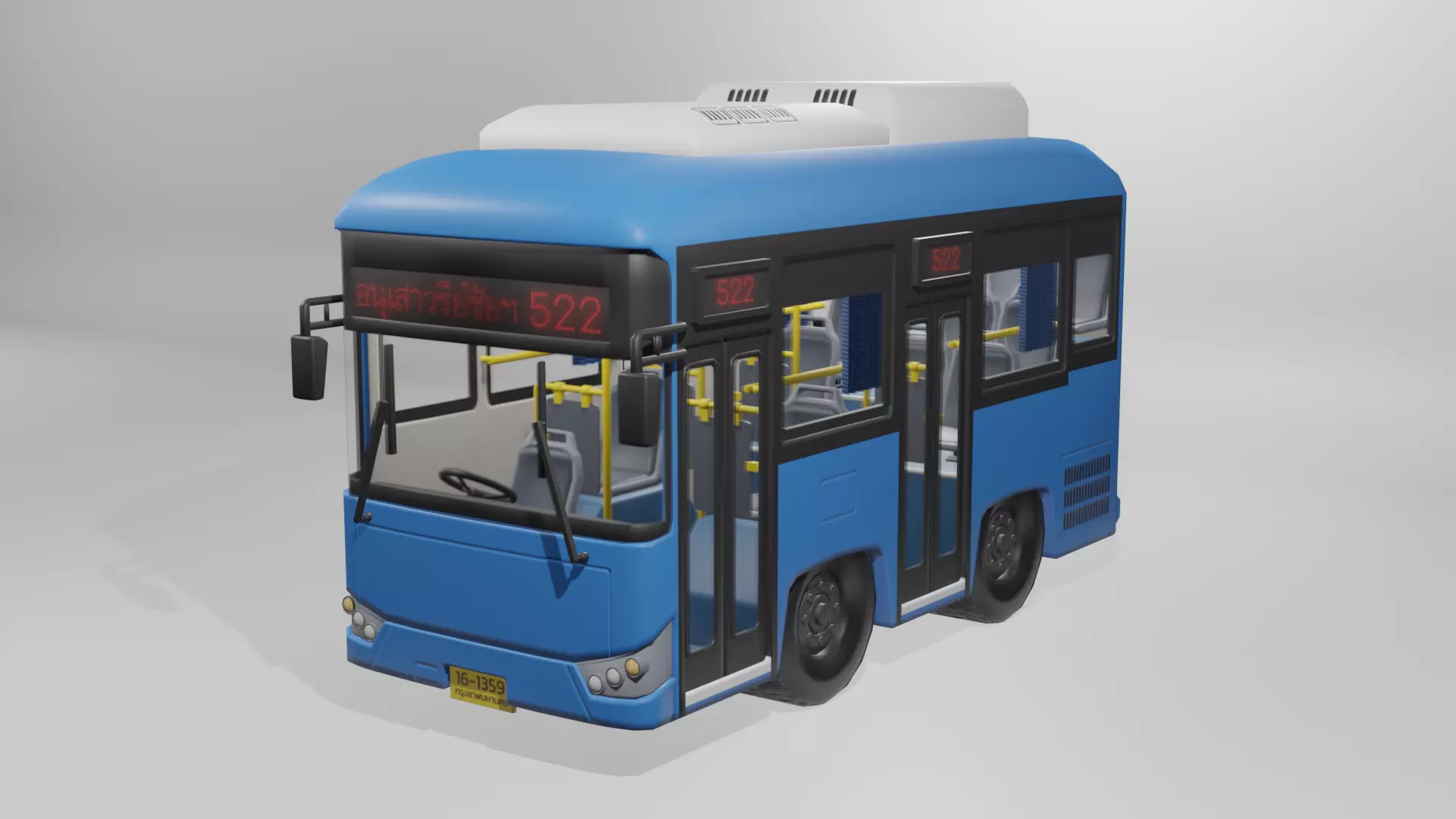 Thai NGV Bus Cartoon 3D model 3D model_0