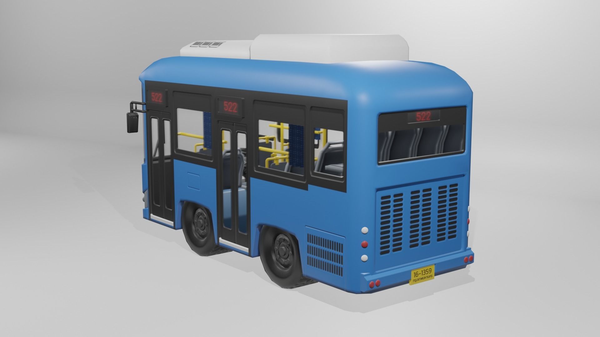 Thai NGV Bus Cartoon 3D model 3D model_6