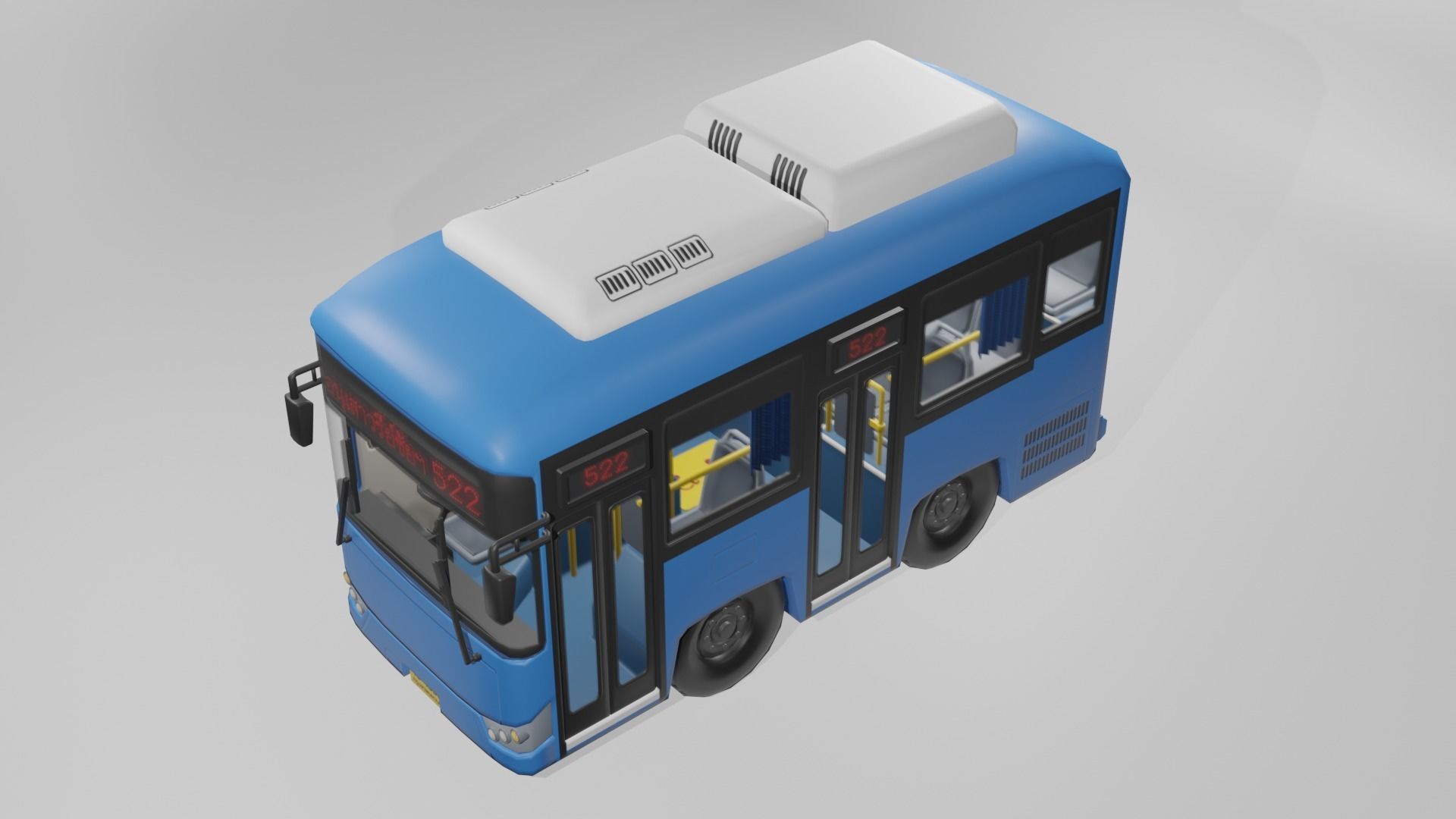 Thai NGV Bus Cartoon 3D model 3D model_10
