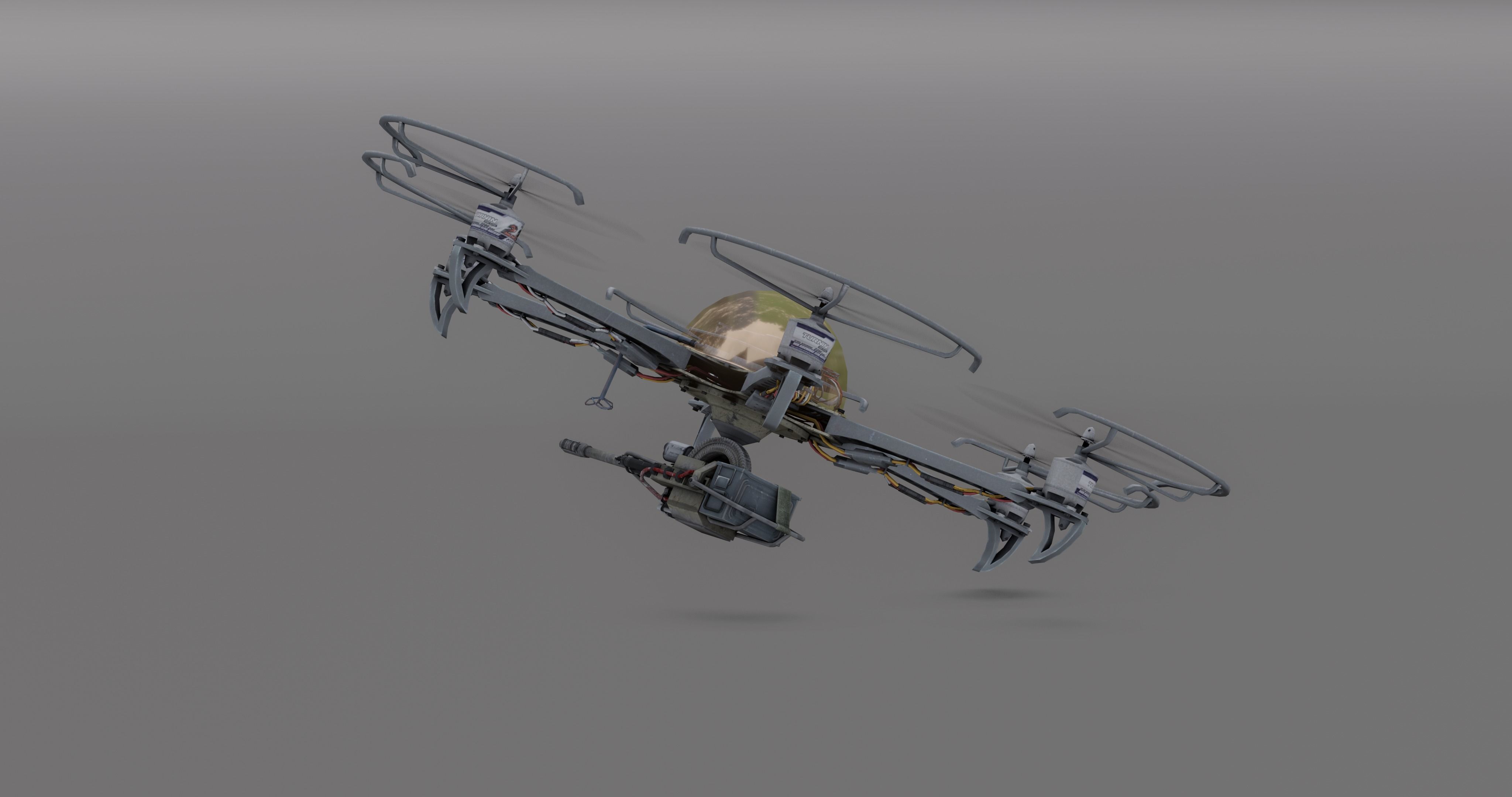 Drone attack - camikaze for blender Low-poly 3D model_6