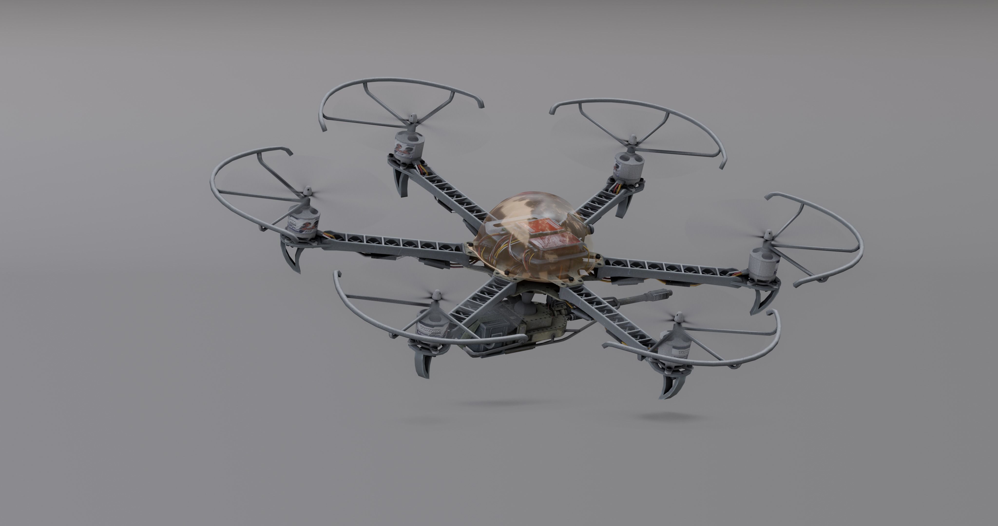 Drone attack - camikaze for blender Low-poly 3D model_4