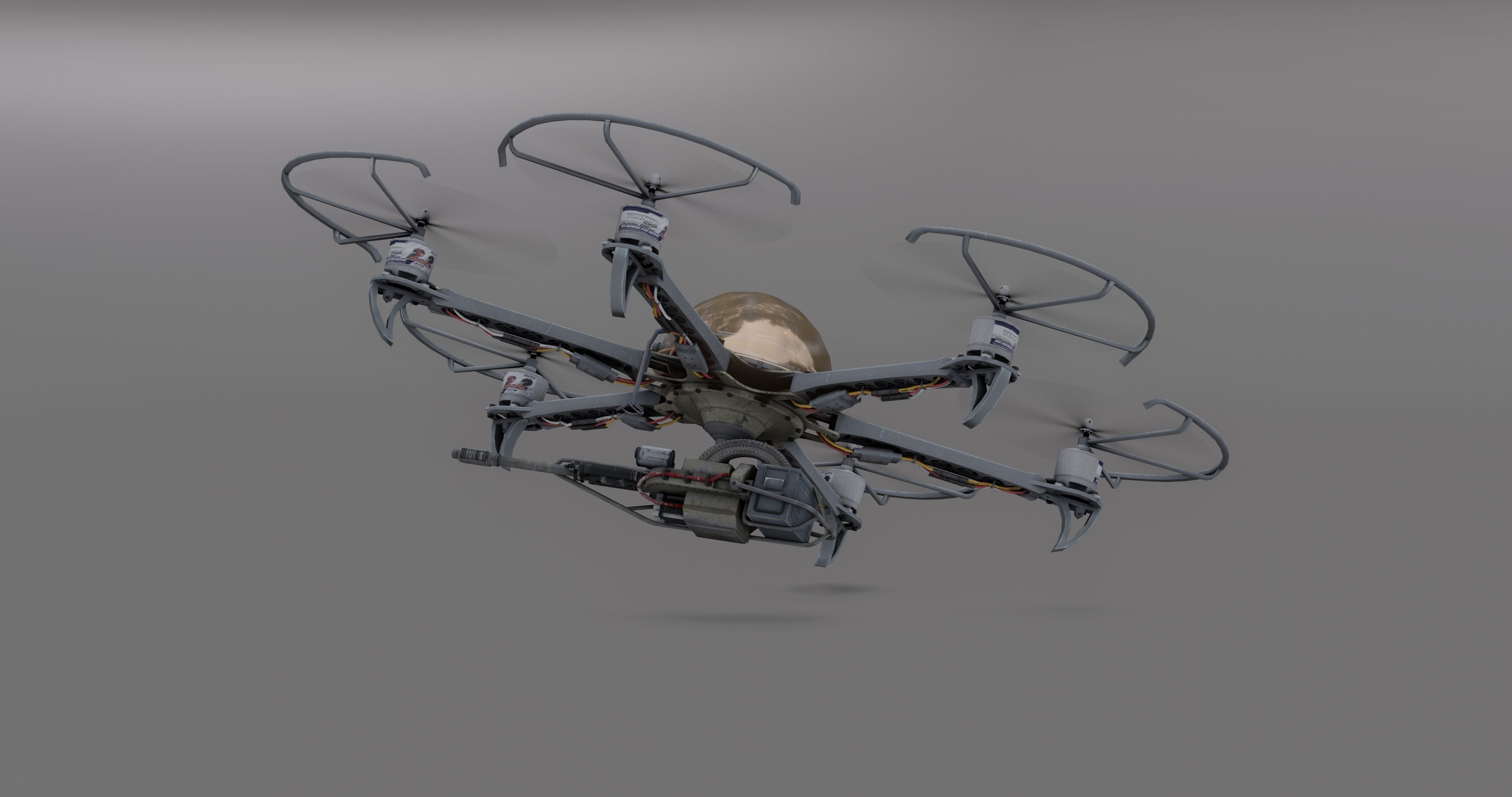 Drone attack - camikaze for blender Low-poly 3D model_7