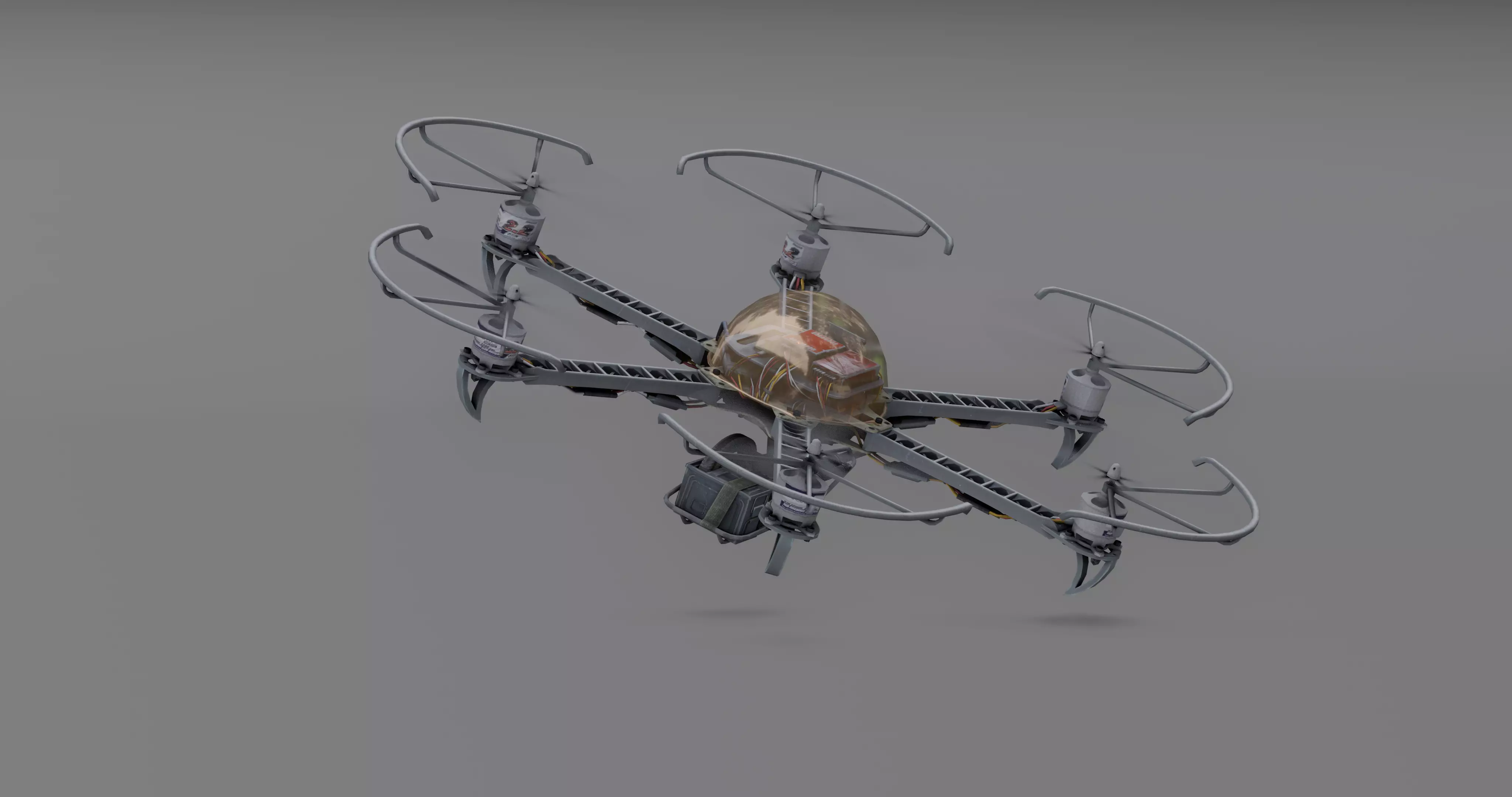 Drone attack - camikaze for blender Low-poly 3D model_0