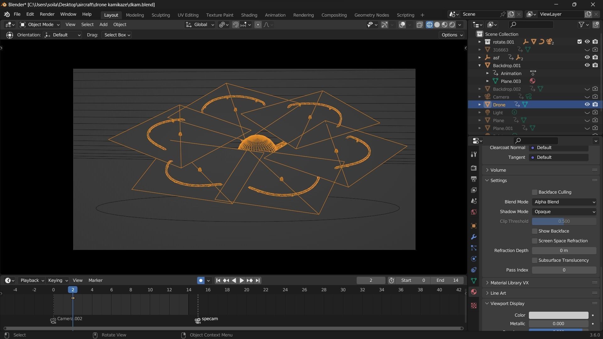Drone attack - camikaze for blender Low-poly 3D model_15