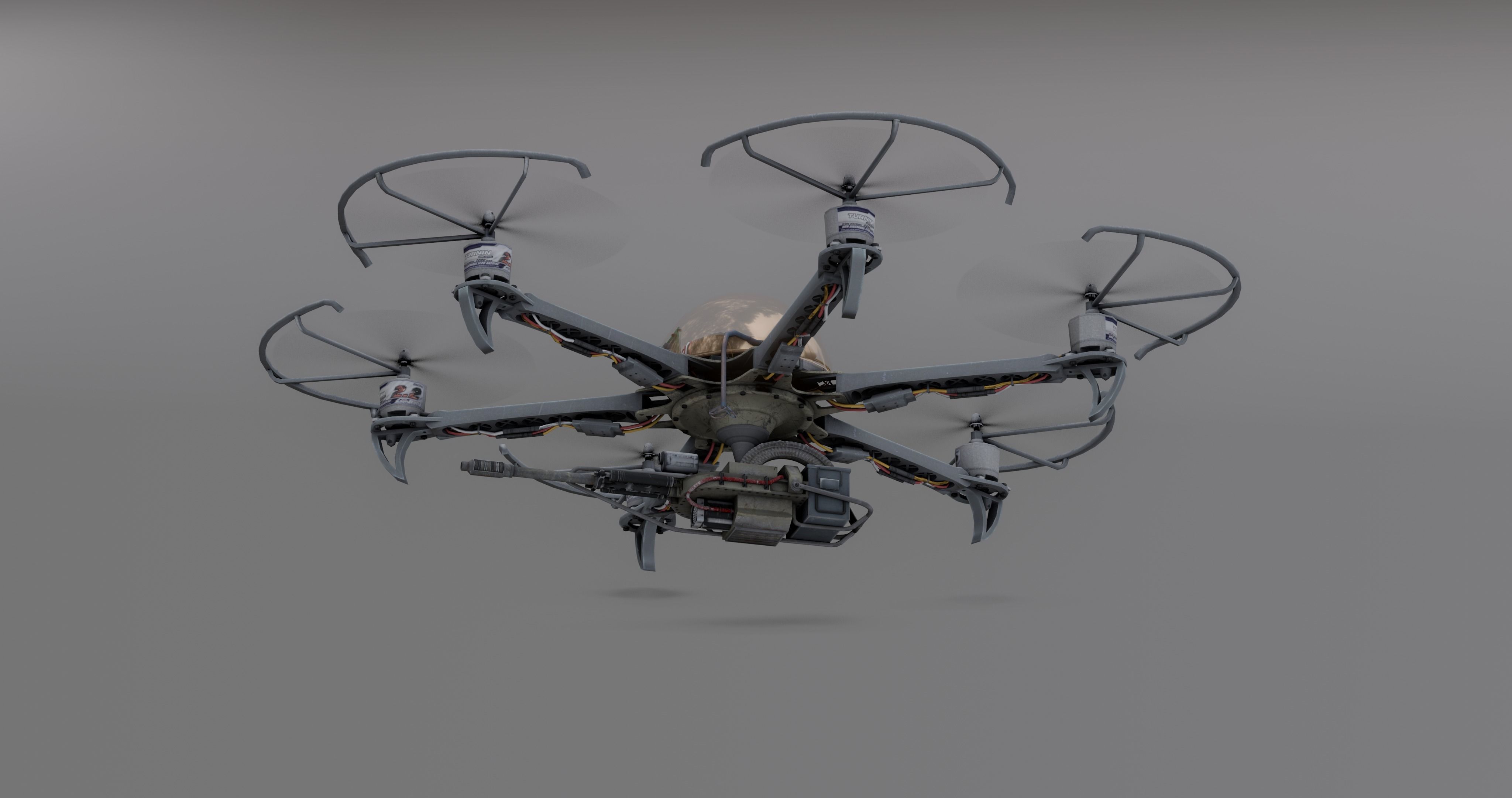 Drone attack - camikaze for blender Low-poly 3D model_8