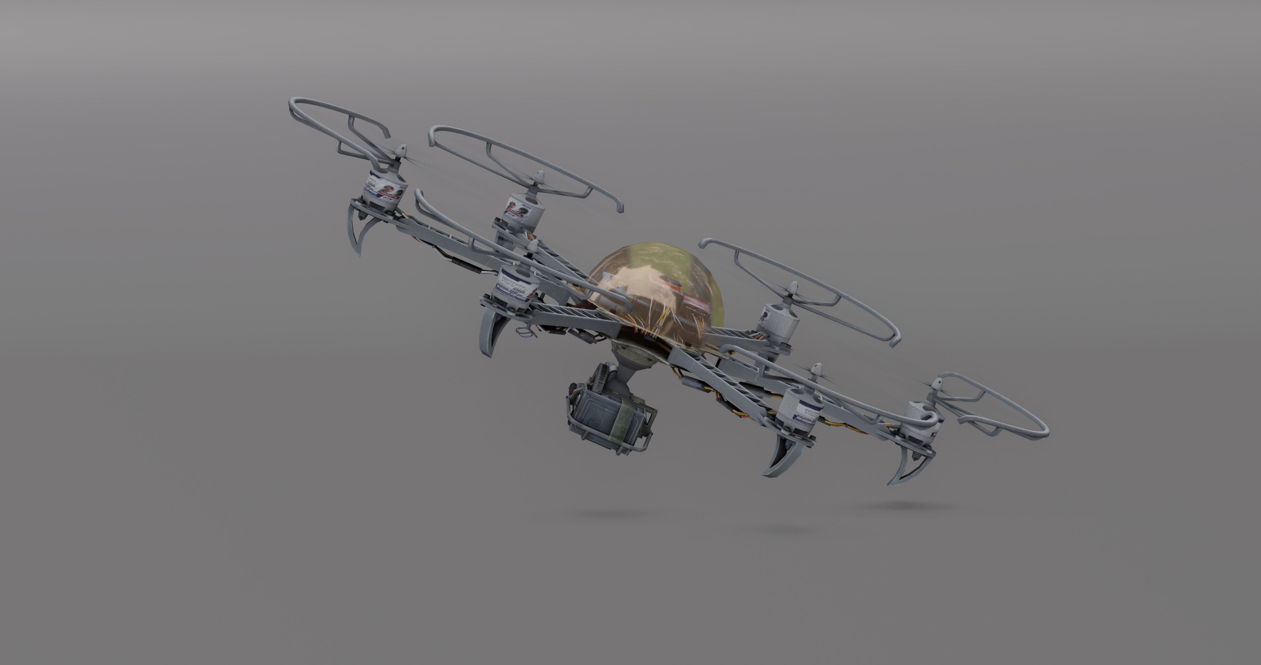 Drone attack - camikaze for blender Low-poly 3D model_5
