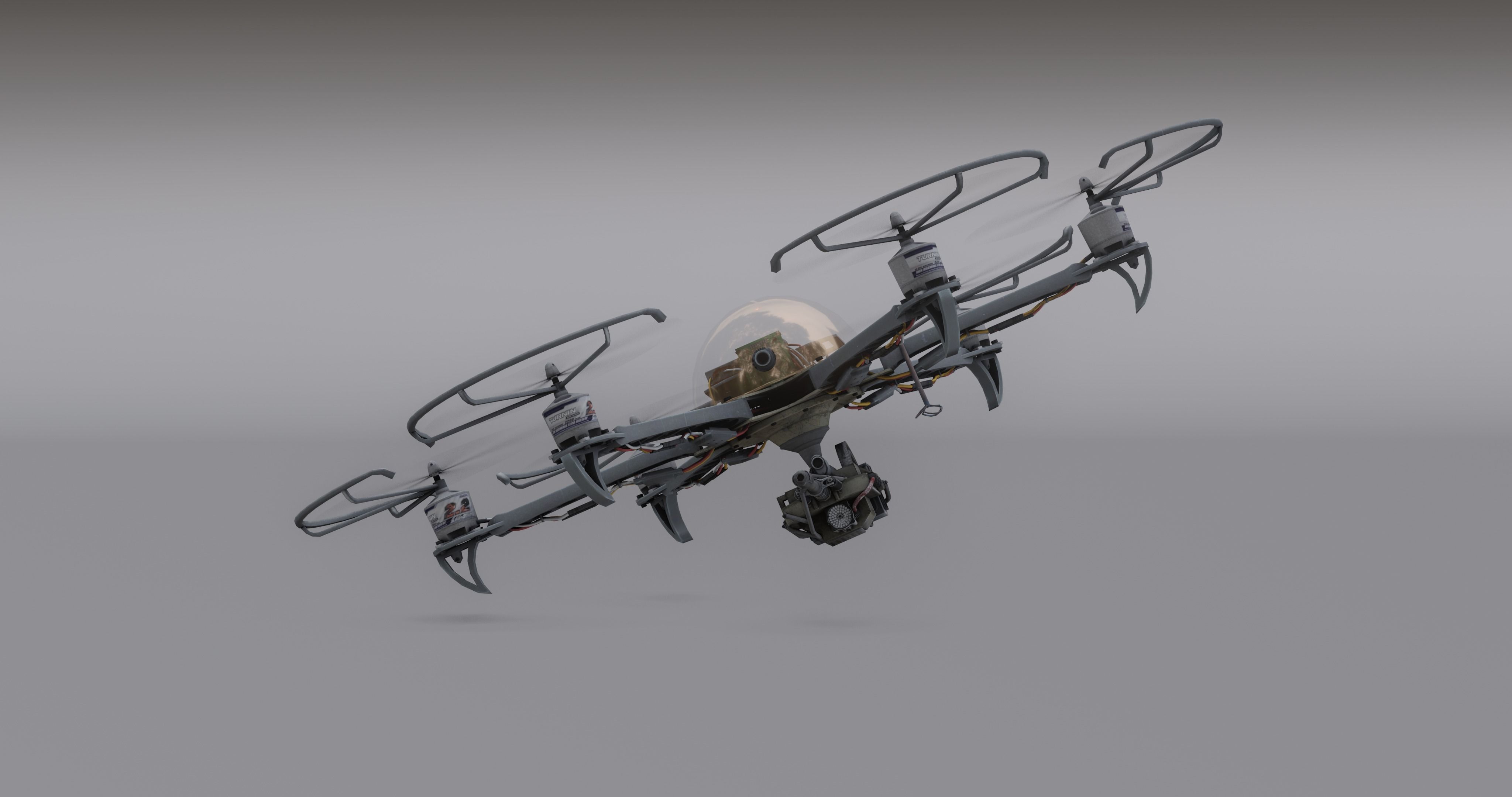 Drone attack - camikaze for blender Low-poly 3D model_10