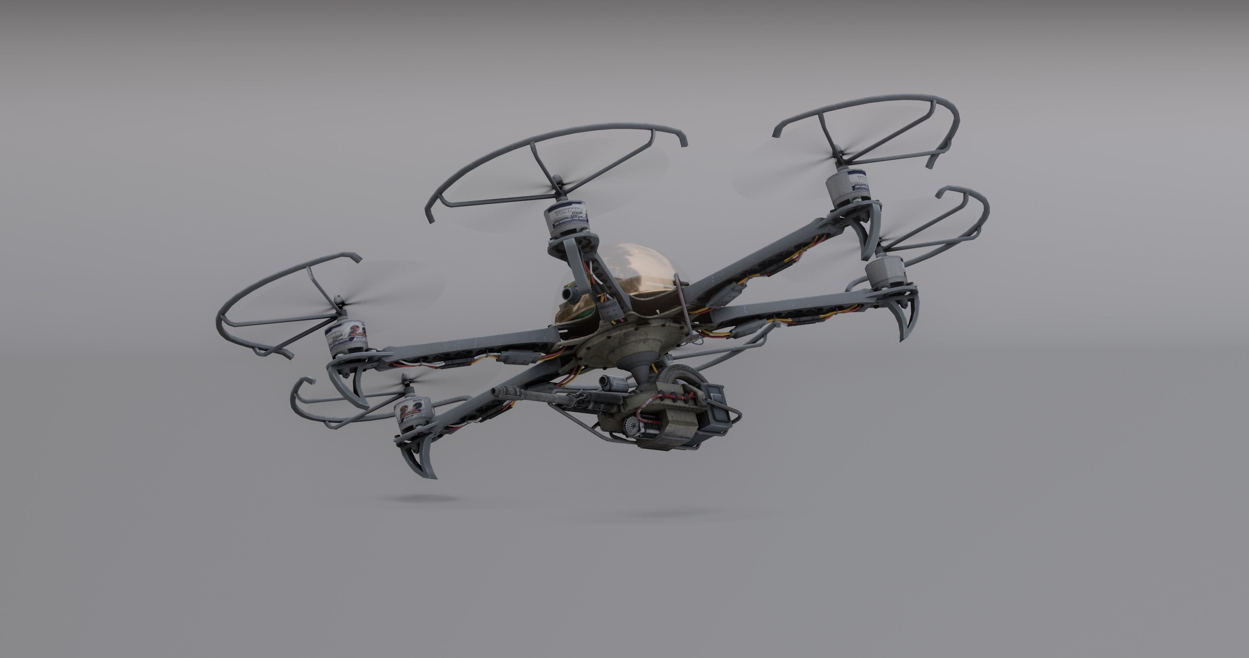 Drone attack - camikaze for blender Low-poly 3D model_9