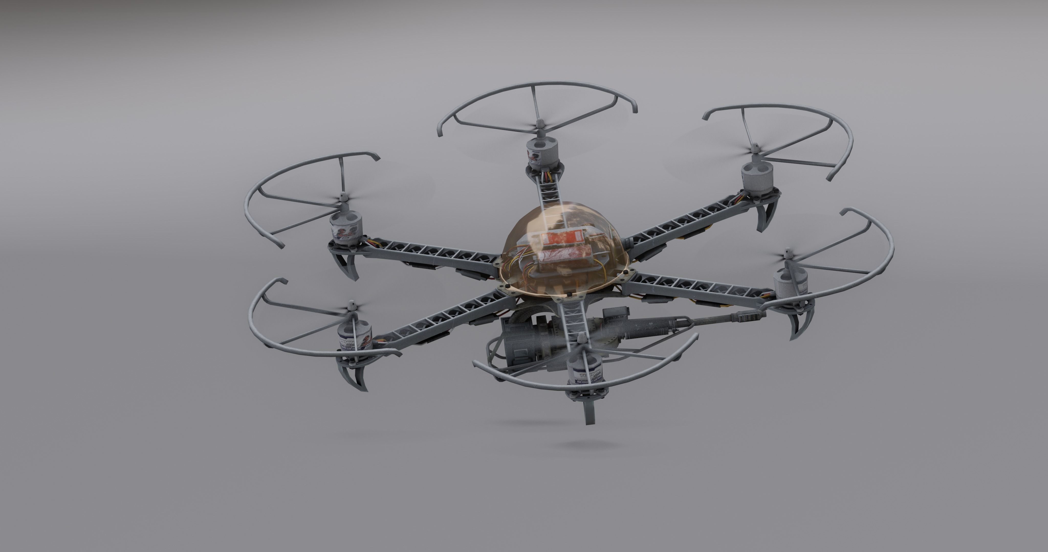 Drone attack - camikaze for blender Low-poly 3D model_2