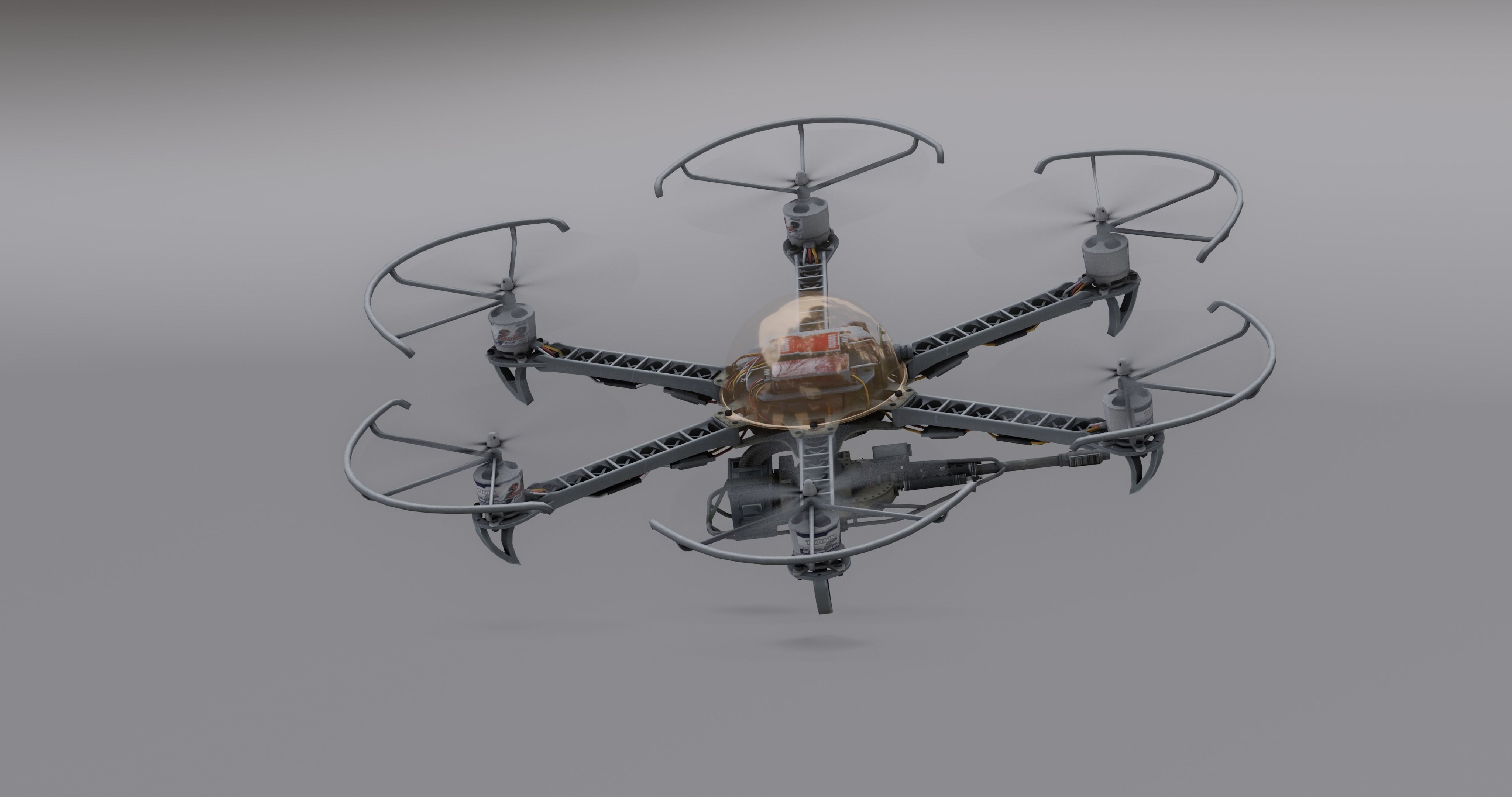 Drone attack - camikaze for blender Low-poly 3D model_1