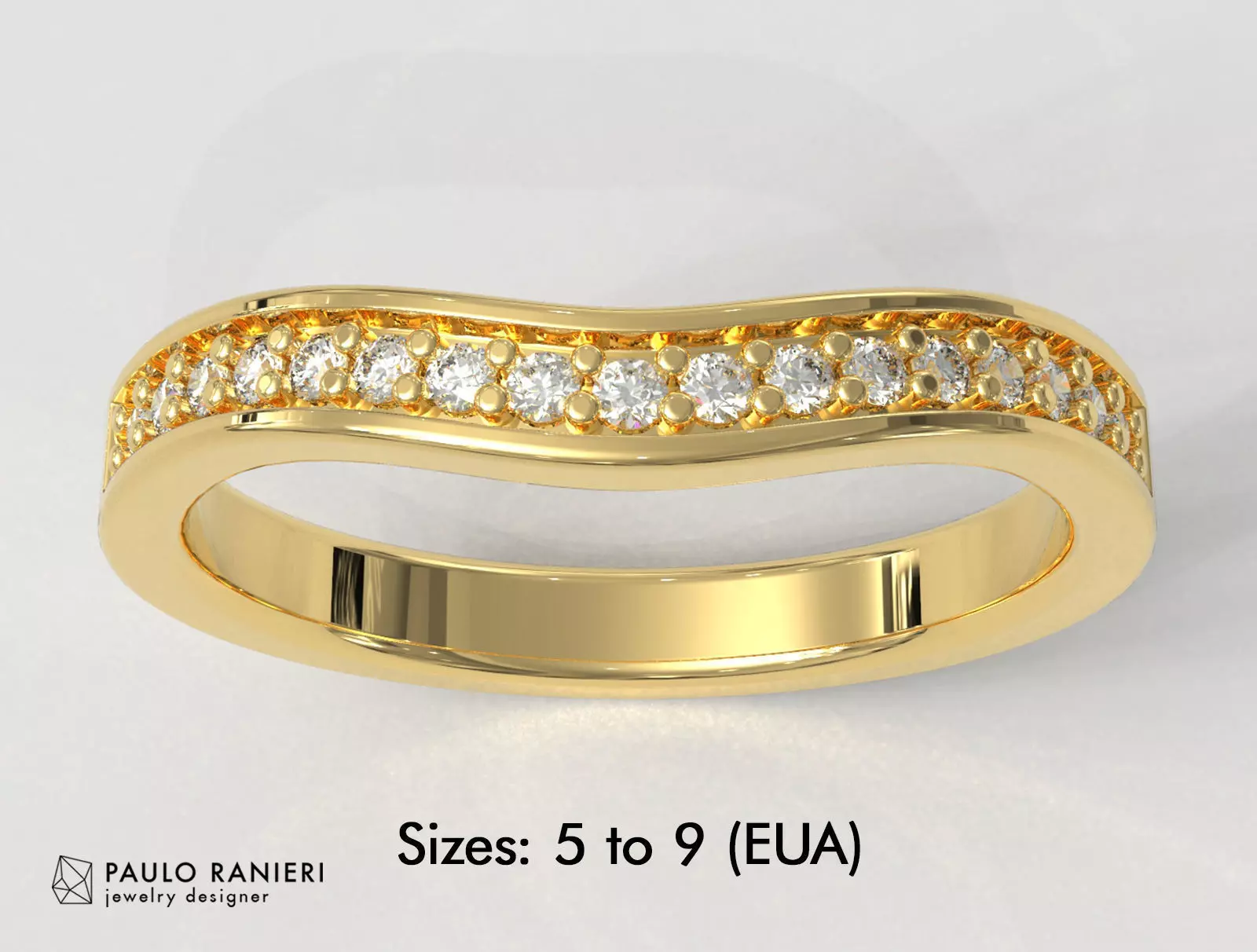 Half Diamond Band Curved 3D print model