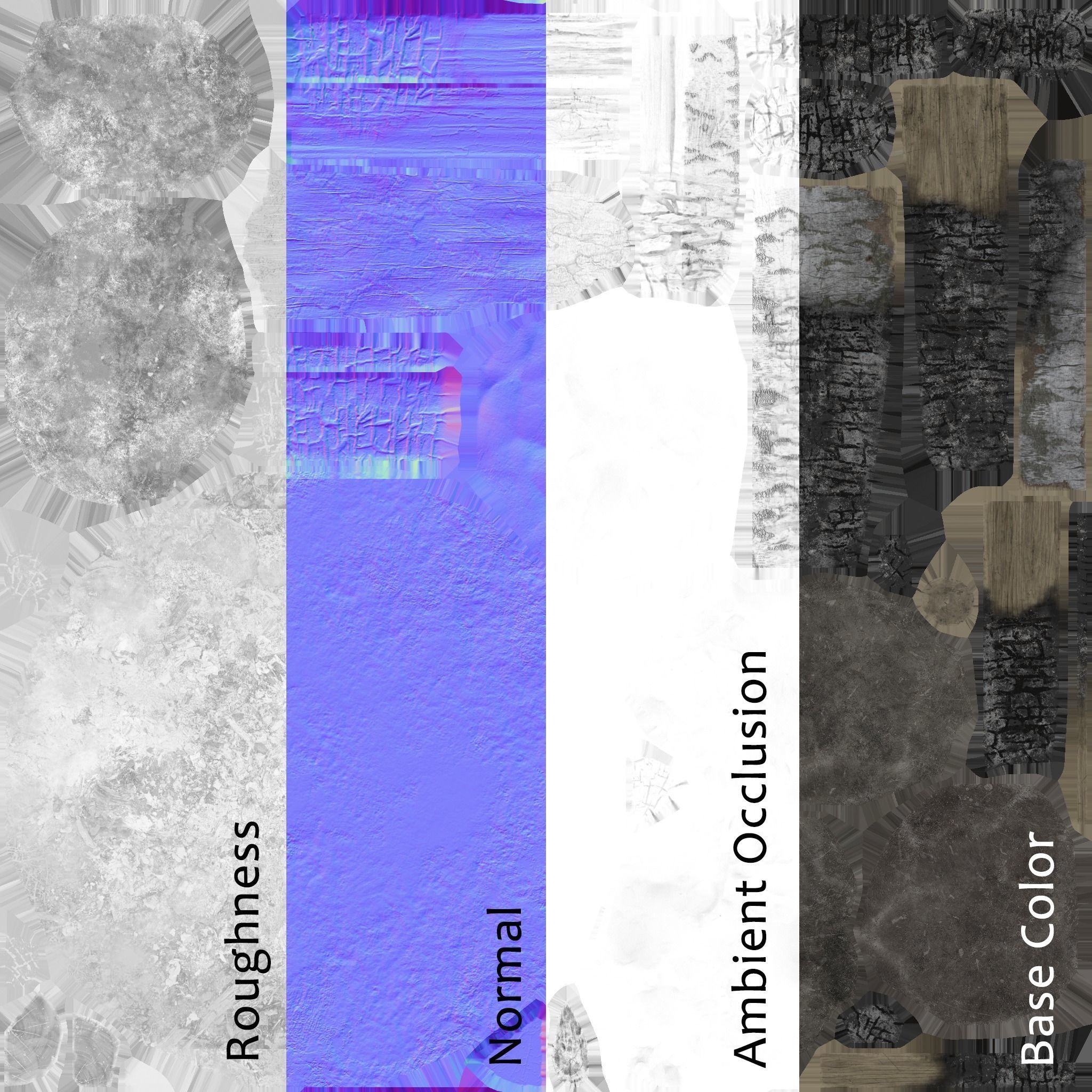 Bonfire with logs and rocks Low-poly 3D model_8