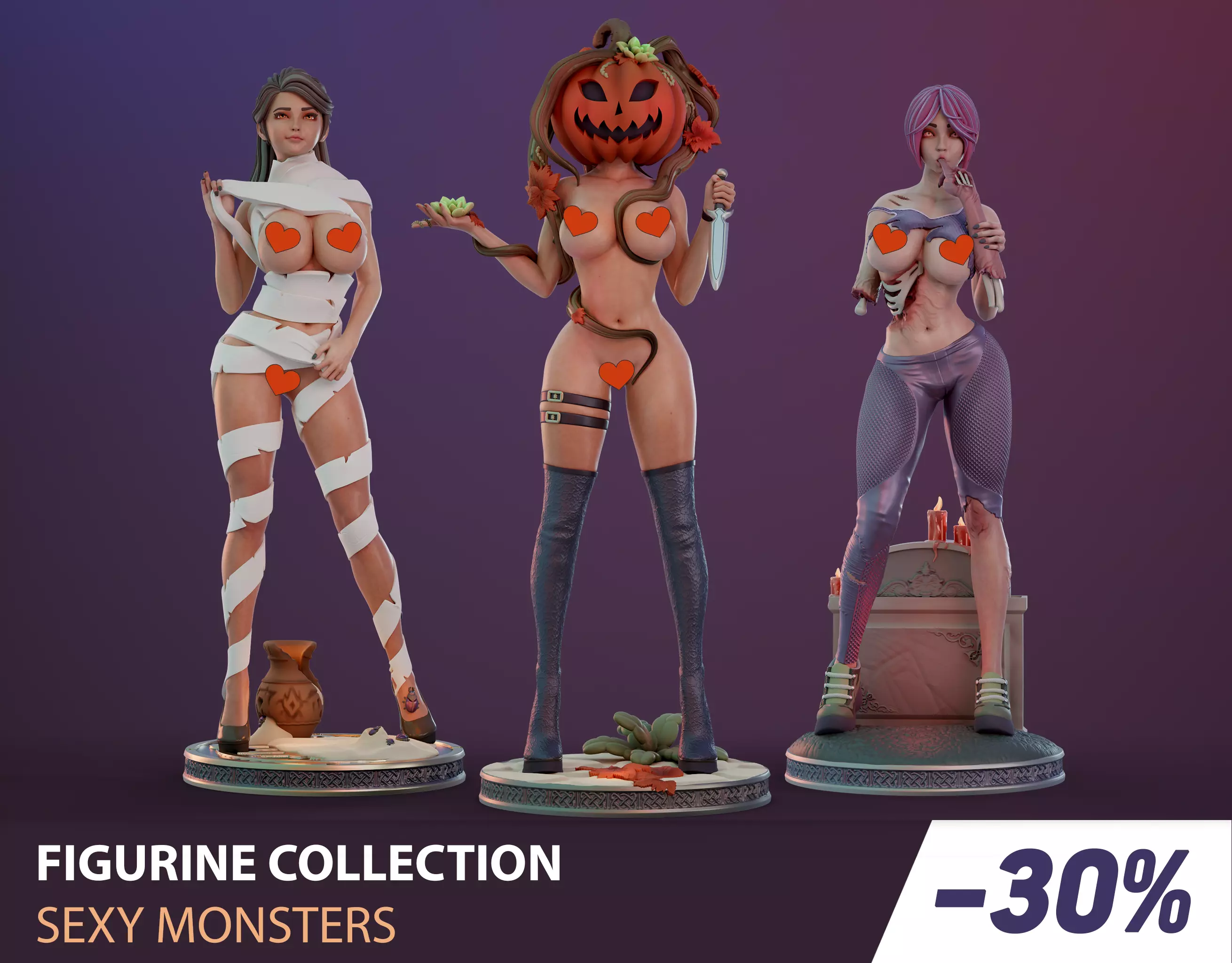 Figurine collection - Cute monsters - 3 PIECES _0