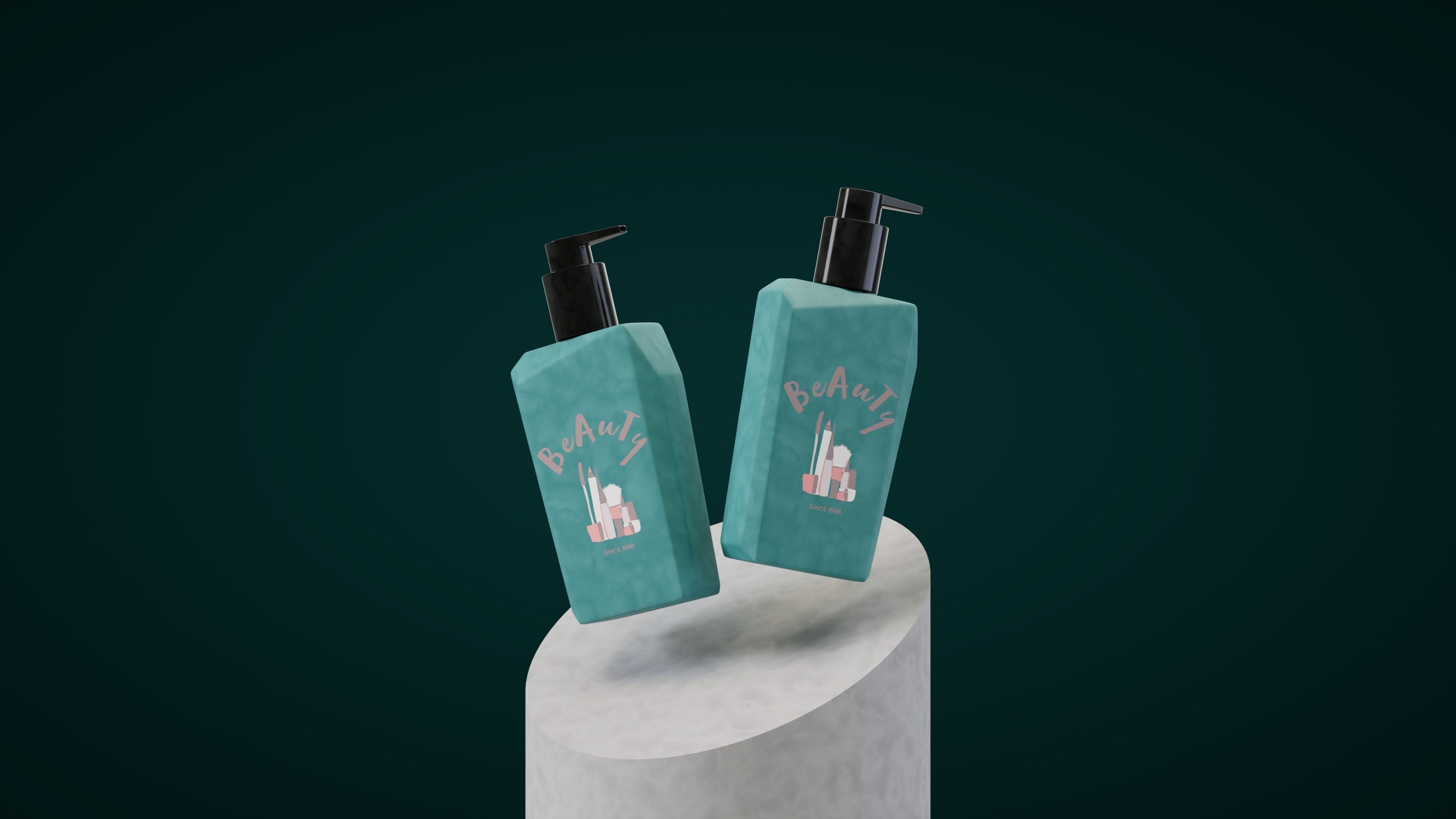 Cosmetic Container Low-poly 3D model_7