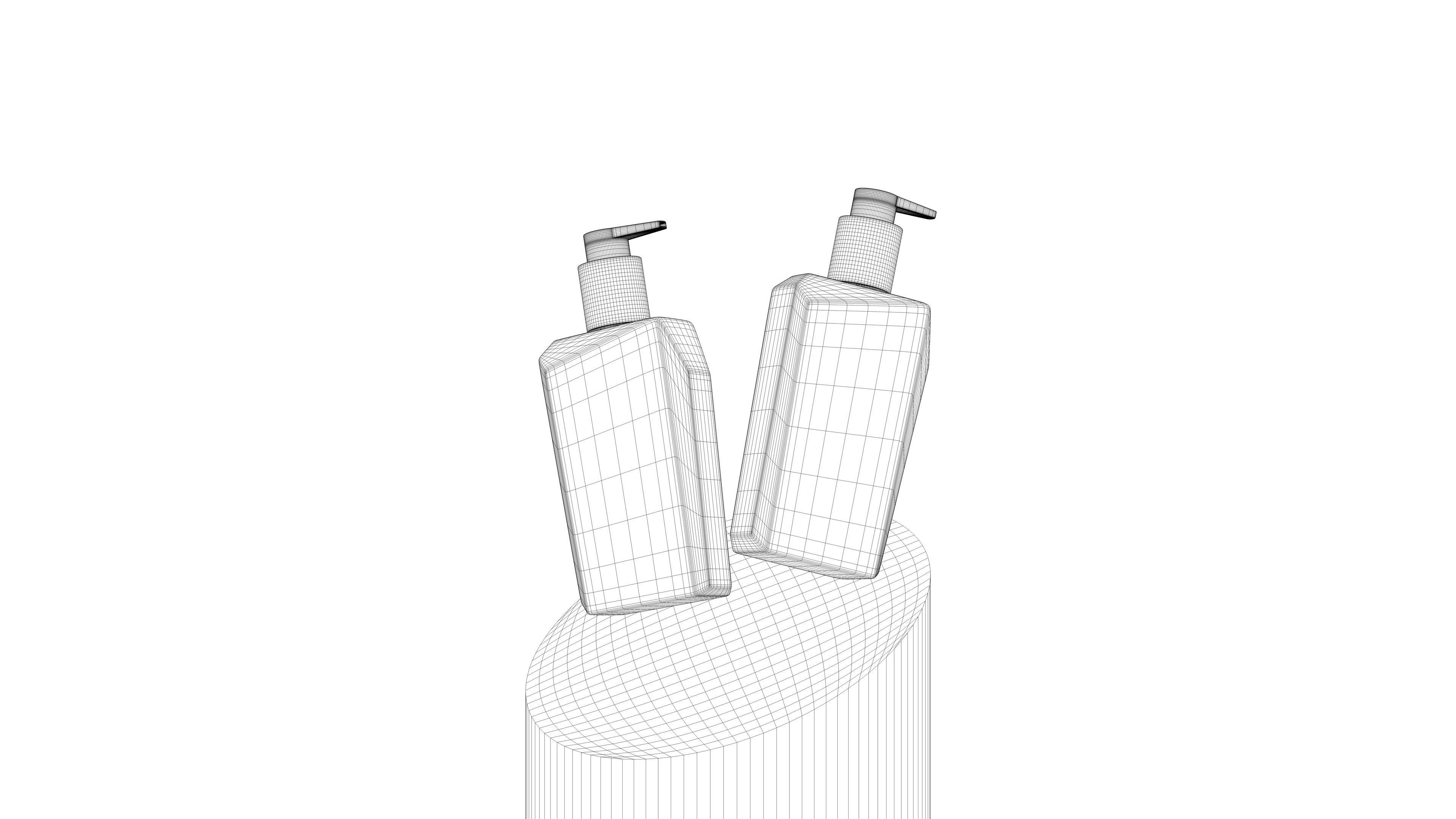 Cosmetic Container Low-poly 3D model_11