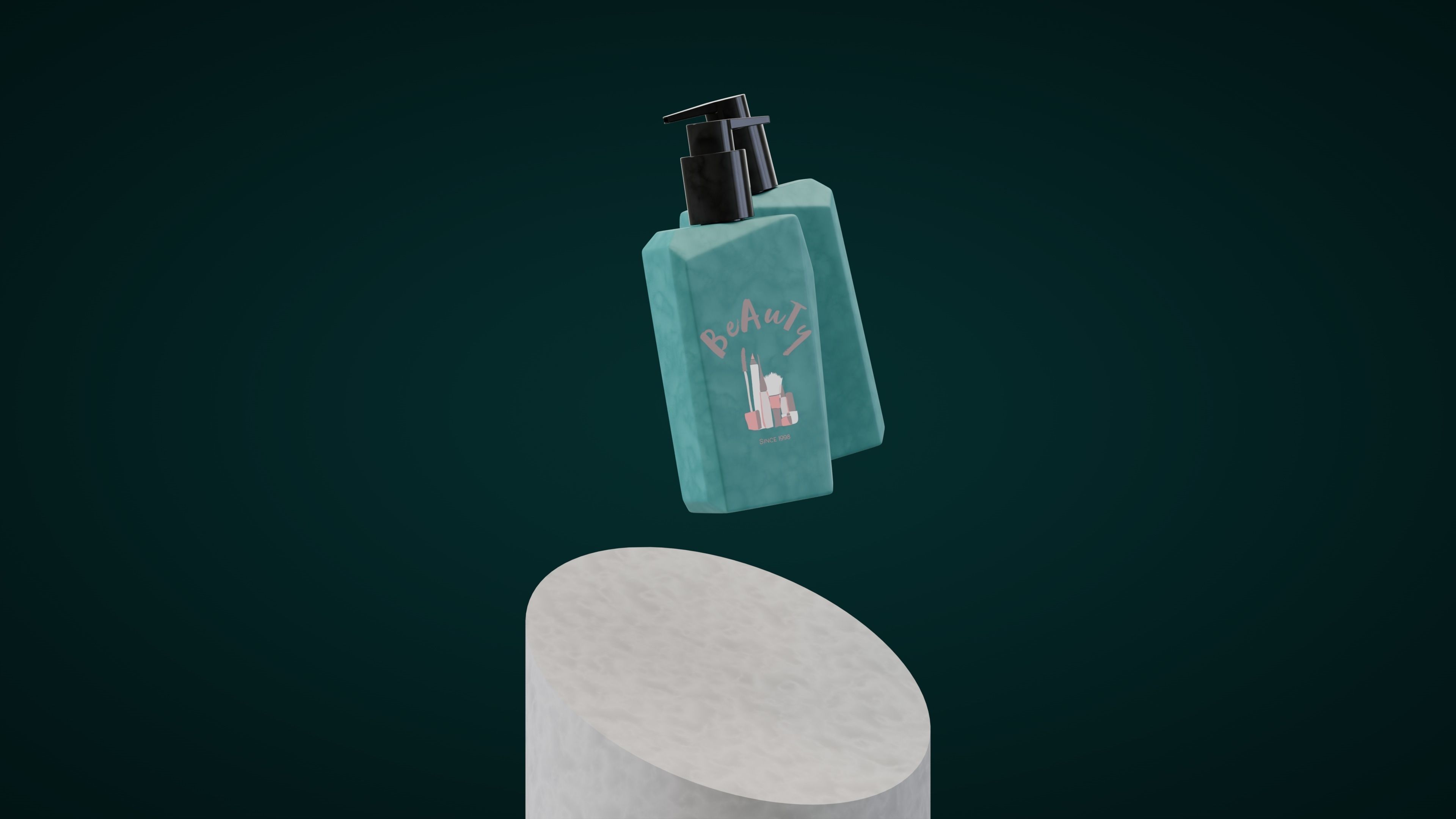 Cosmetic Container Low-poly 3D model_4